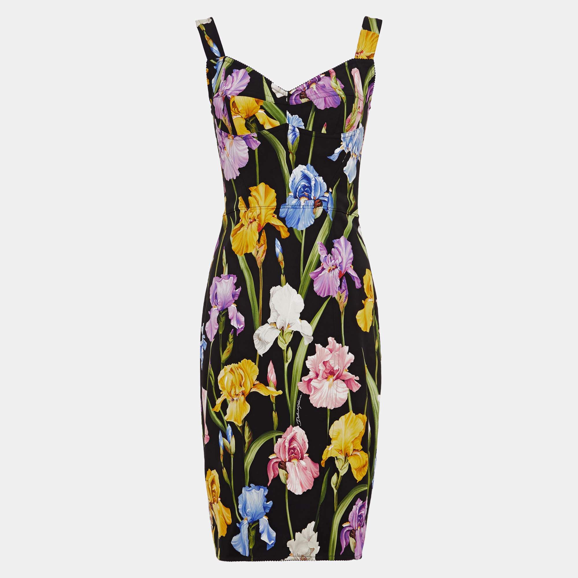 Pre Owned Dolce & Gabbana Silk Knee Length Dress 44