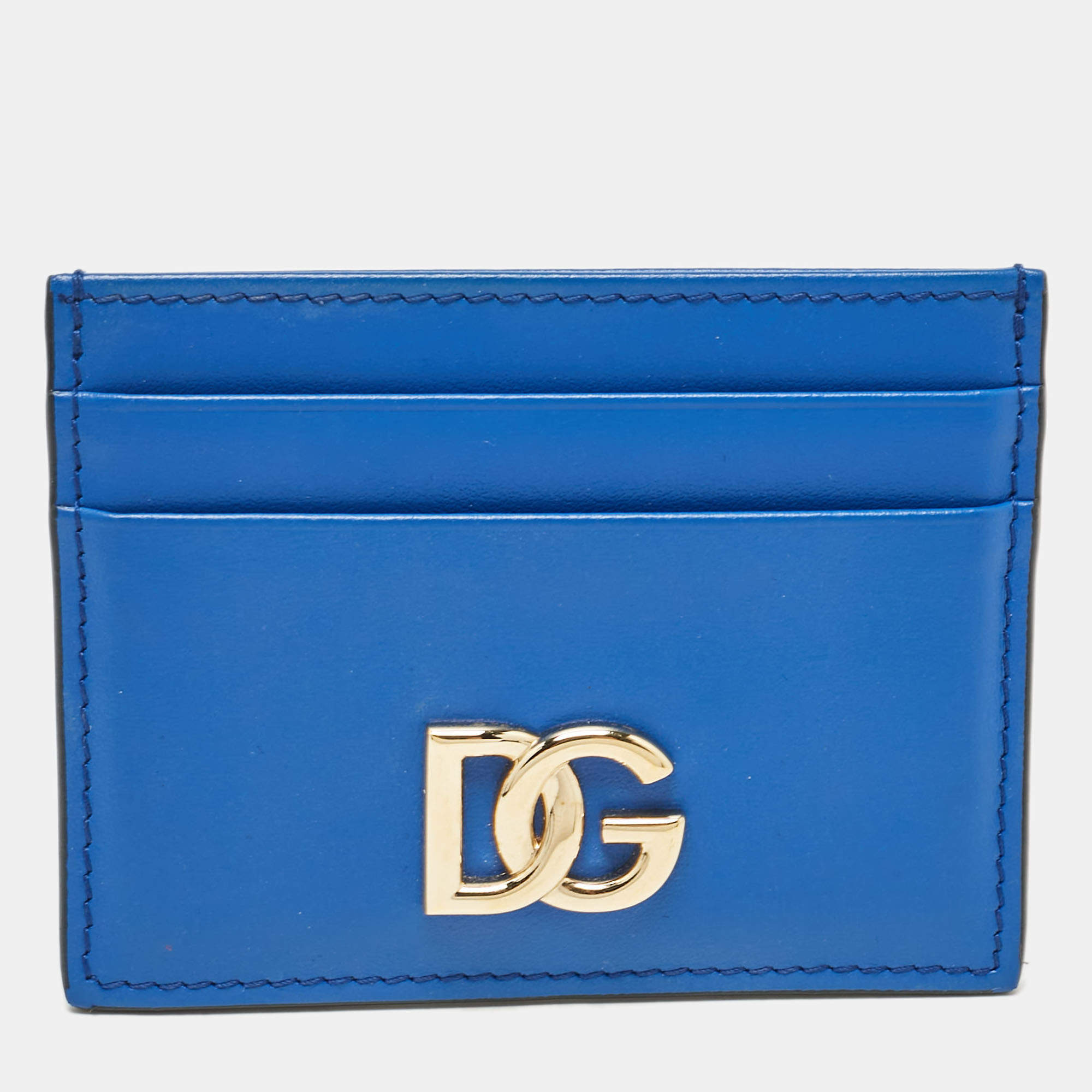 Dolce & Gabbana Blue Leather Card Case