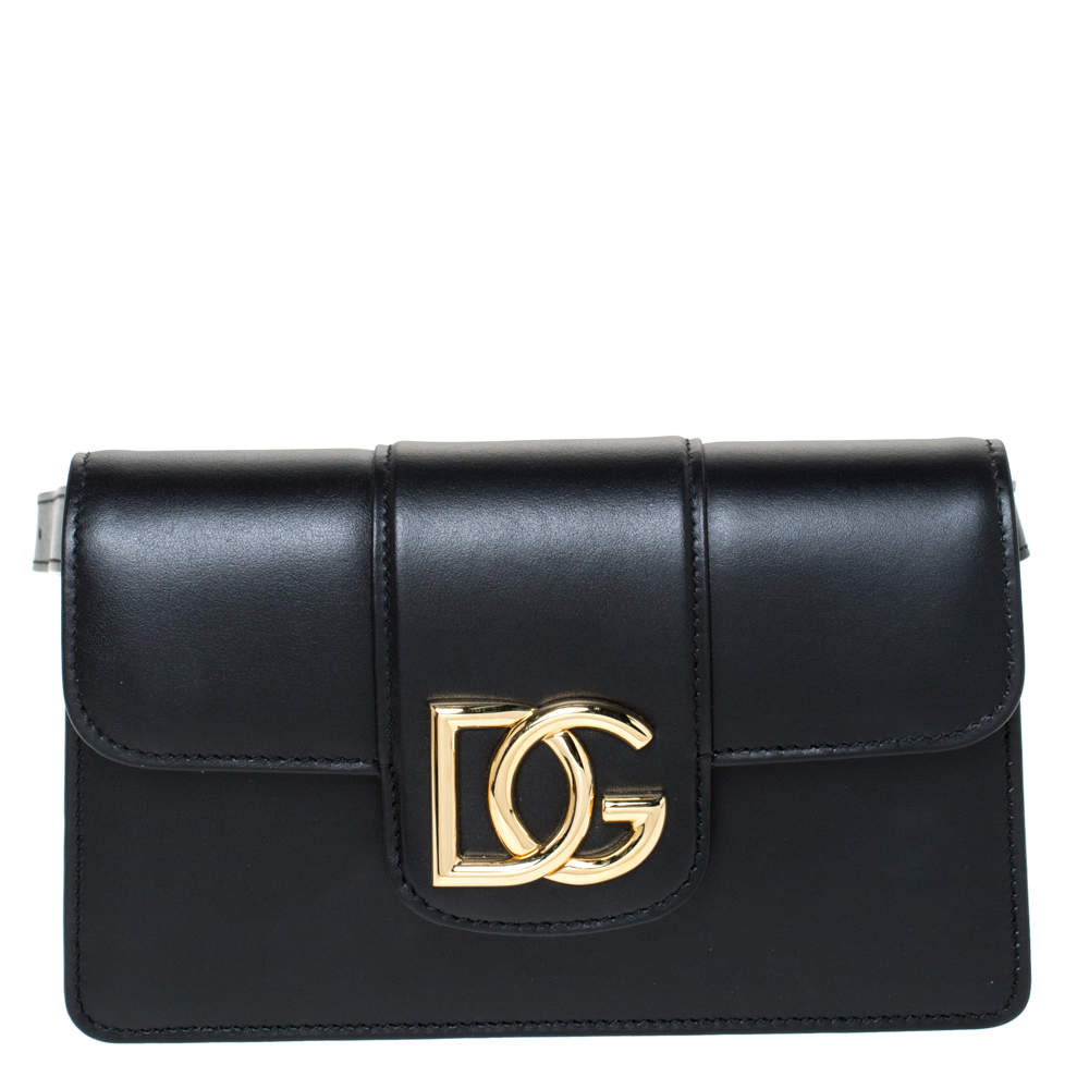 Dolce & Gabbana Black Leather DG Millenials Belt Bag