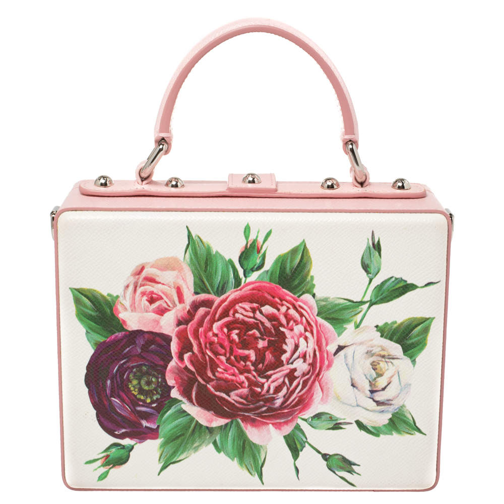 Dolce & Gabbana // White Leather Floral Print Embellished Bag – VSP  Consignment