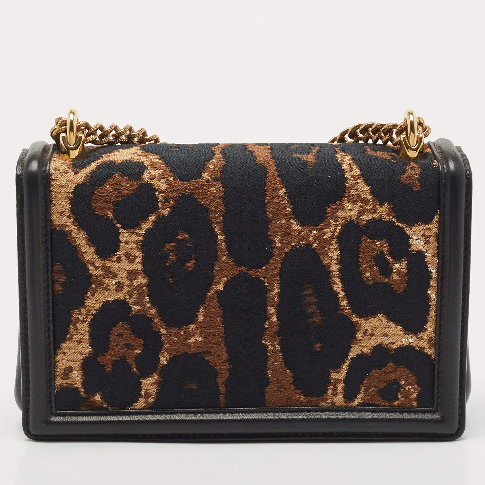 DOLCE & GABBANA #39501 Black-Brown Leopard Print Leather-Fabric Shoulder  Bag – ALL YOUR BLISS