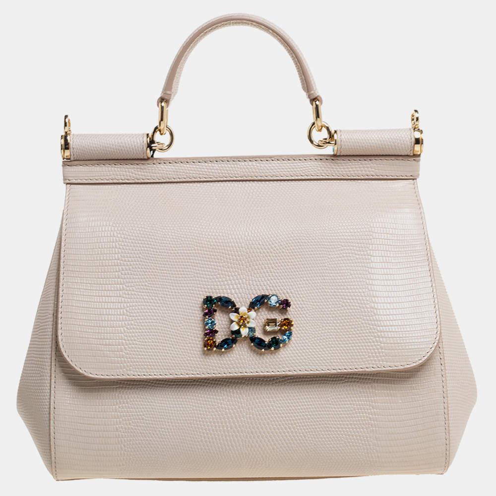 Dolce And Gabbana Beige Eel Leather Medium Miss Sicily Bag Dolce & Gabbana