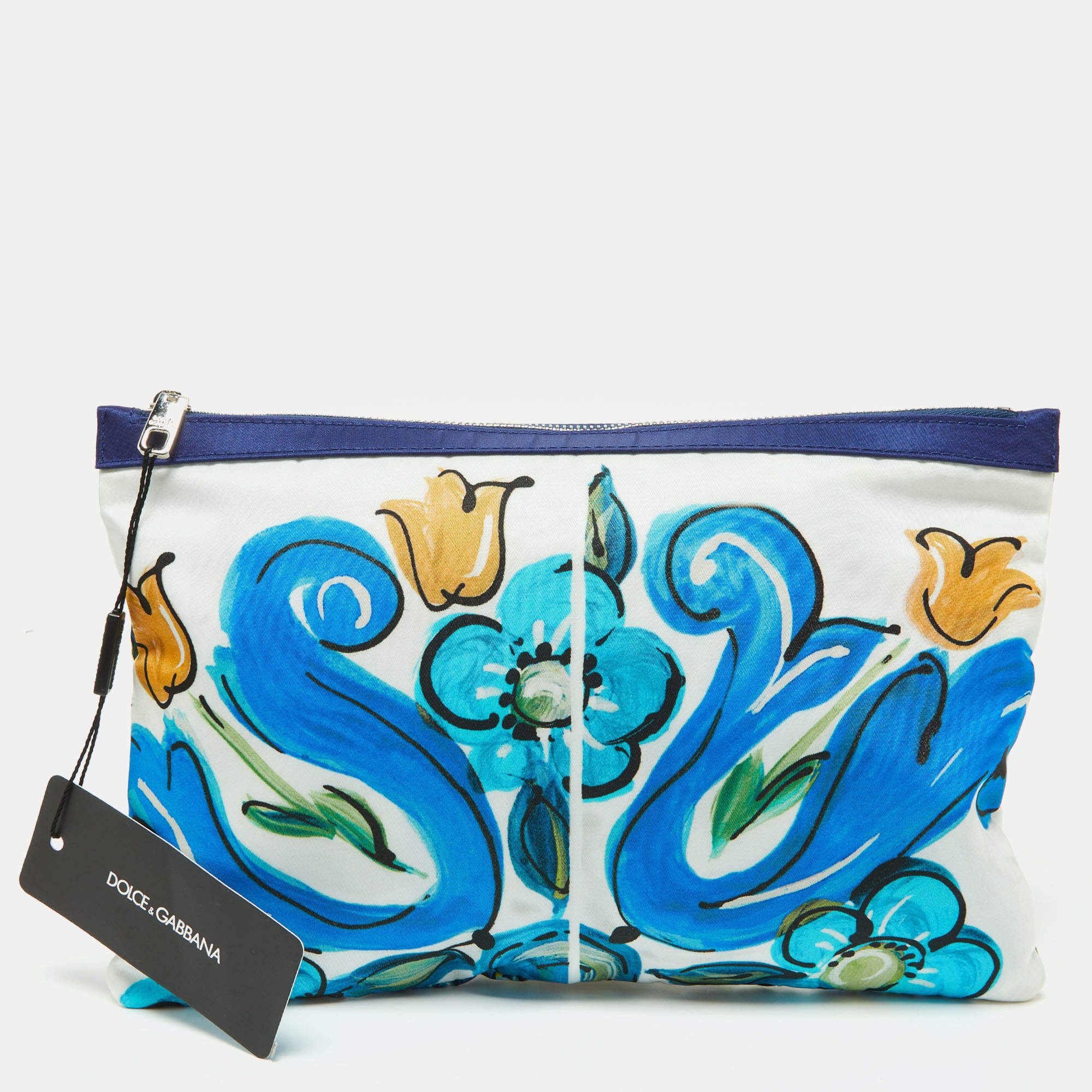 Dolce & Gabbana Multicolor Print Nylon Zip Pouch
