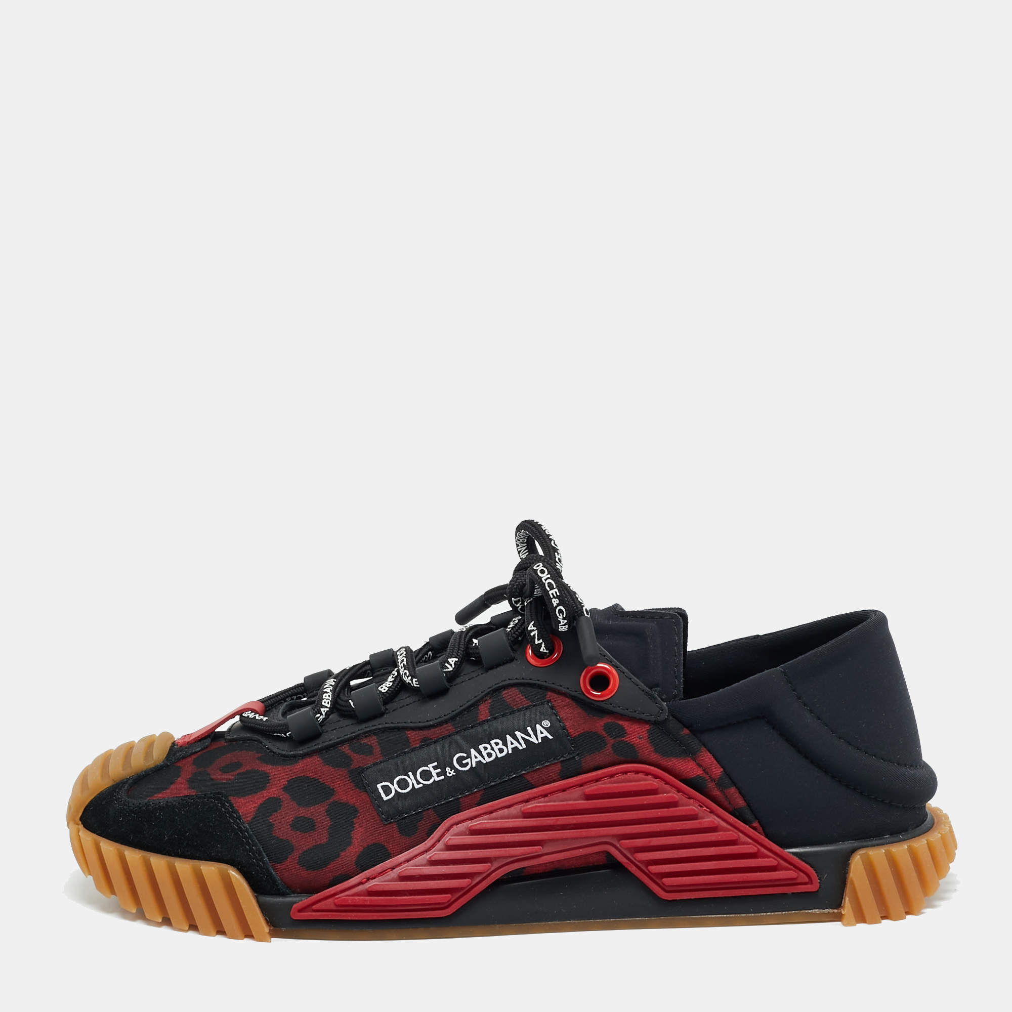 Pre Owned Dolce & Gabbana Multicolor Nylon and Suede Ns1 Low Top Sneakers Size 41.5