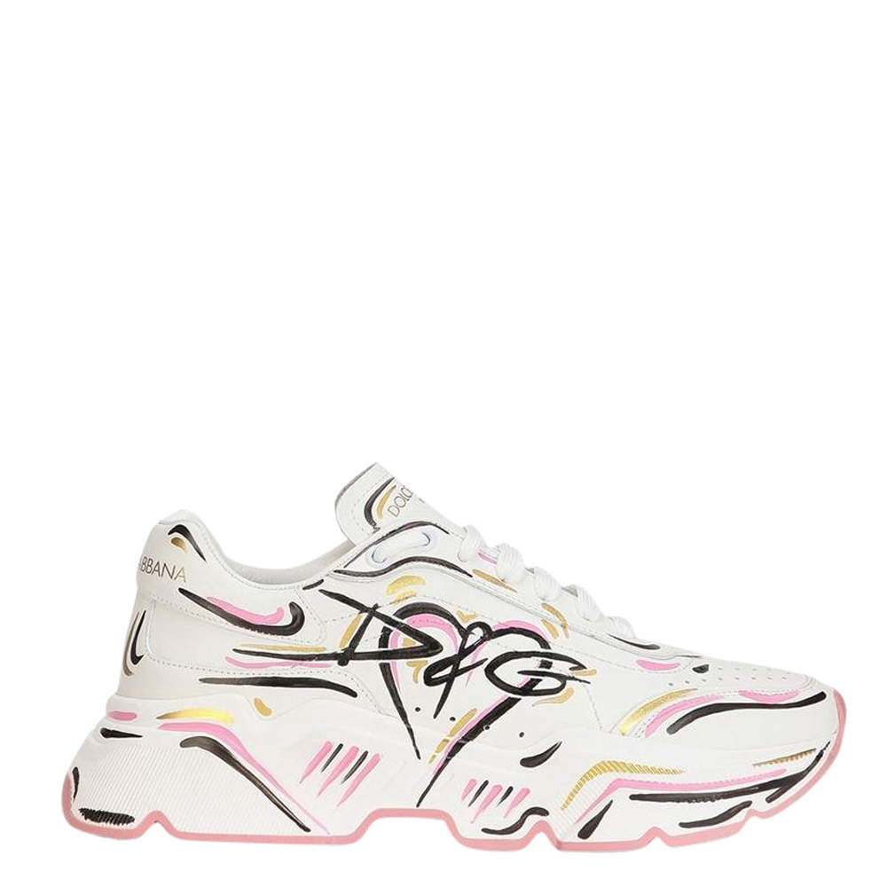Pre Owned Dolce & Gabbana Multicolor Hand Painted Daymaster Sneakers Size EU 37