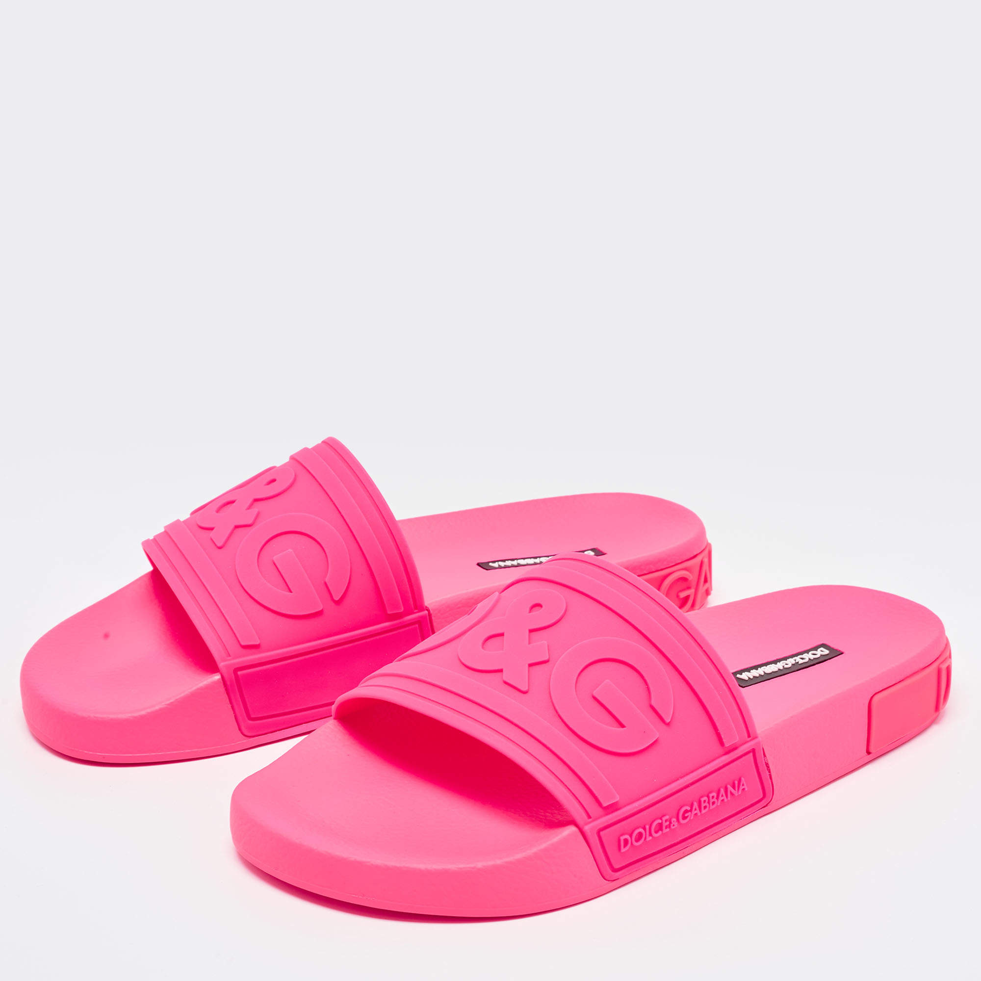 Dolce and clearance gabbana pink slides