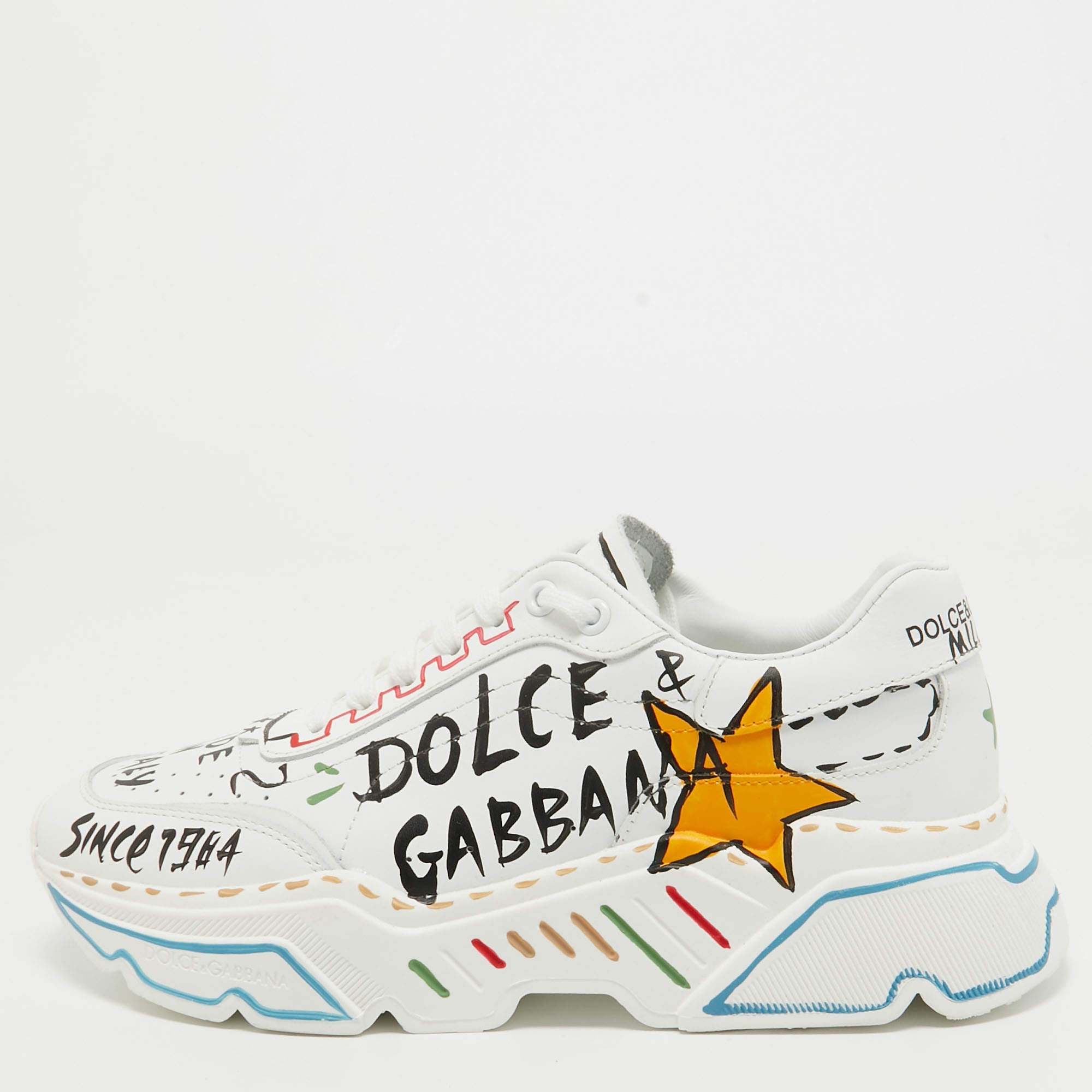 Pre Owned Dolce & Gabbana White Leather daymaster Sneakers Size 41