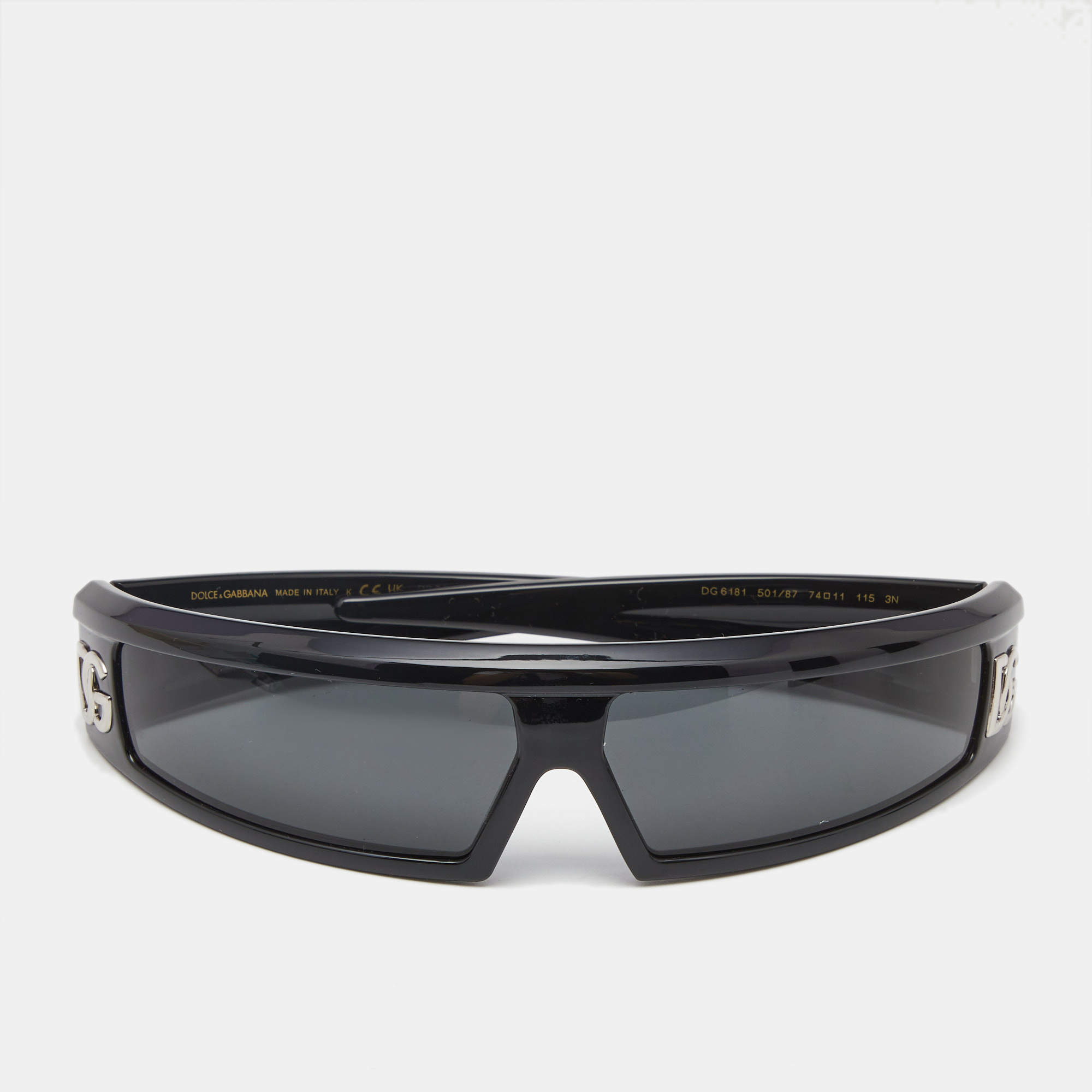 Dolce & Gabbana Black Acetate DG6181 Shield Sunglasses