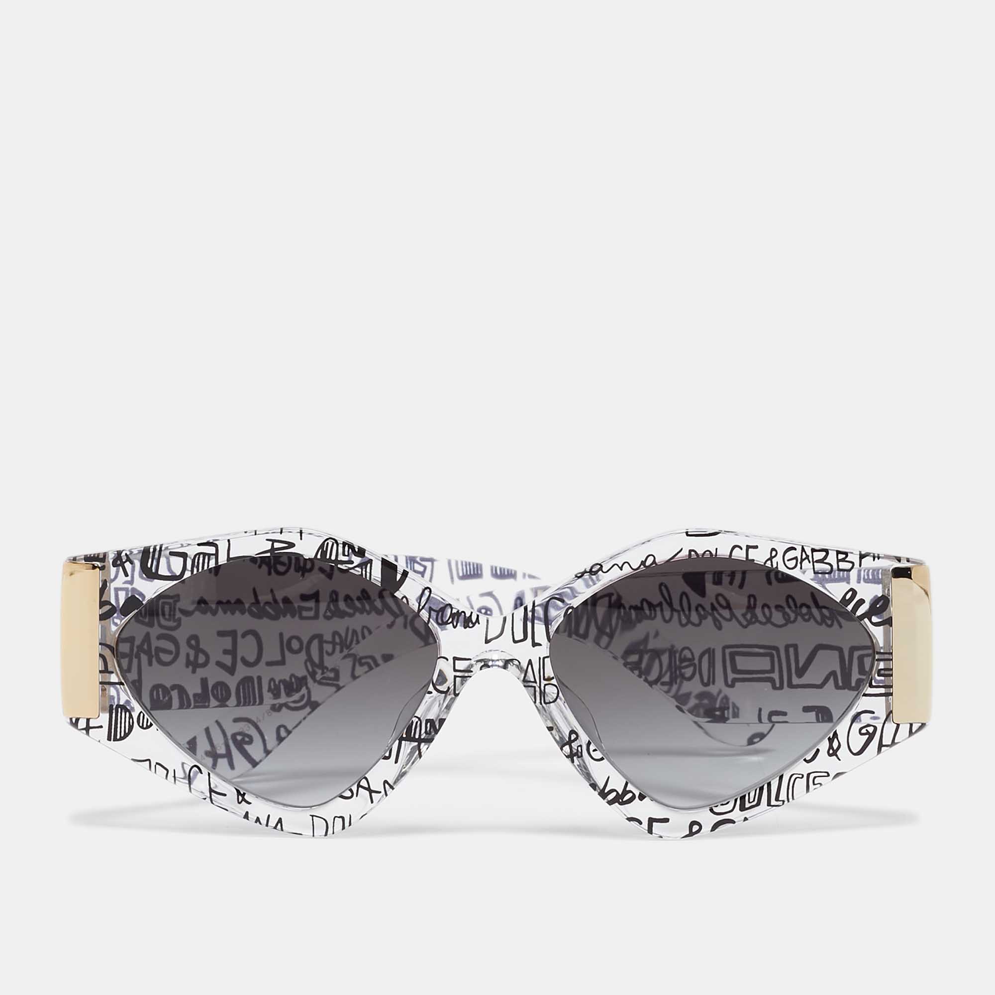 Dolce & Gabbana Black Gradient DG4396 Graffiti Cat Eye Sunglasses