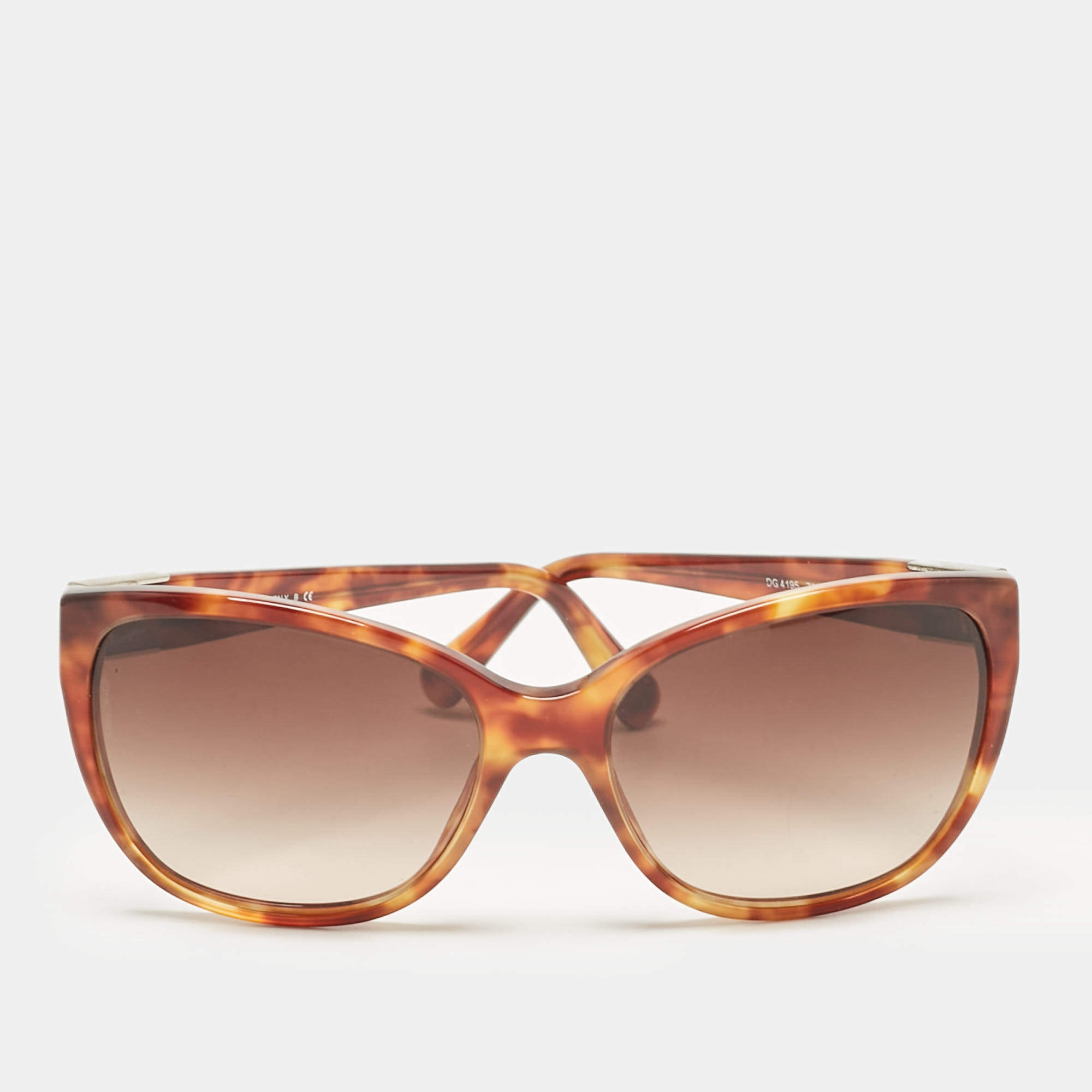 Pre Owned Dolce & Gabbana Havana/Brown Gradient DG 4195 Cat-Eye Sunglasses