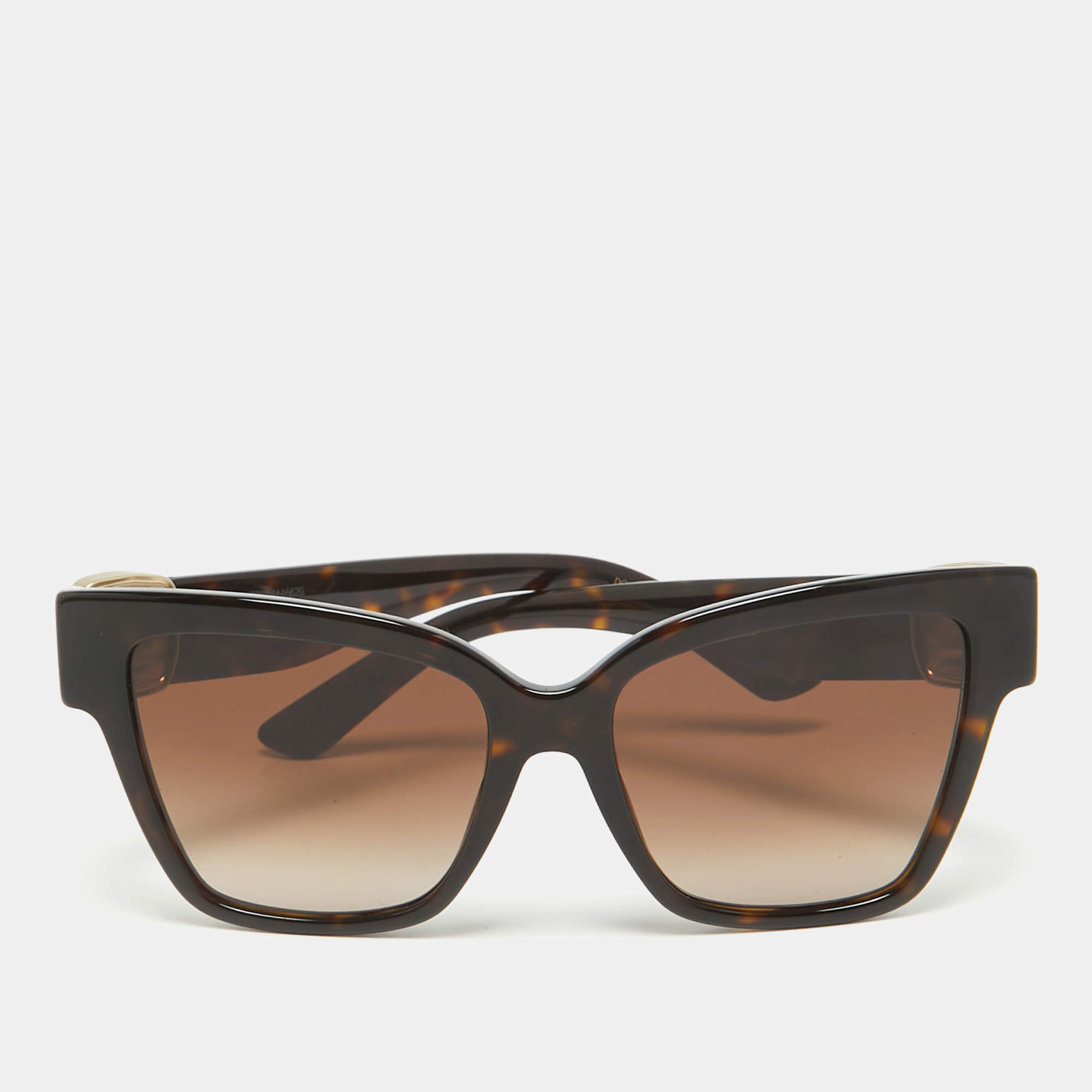 Pre Owned Dolce & Gabbana Tortoise Brown Gradient DG4470 Logo Butterfly Sunglasses