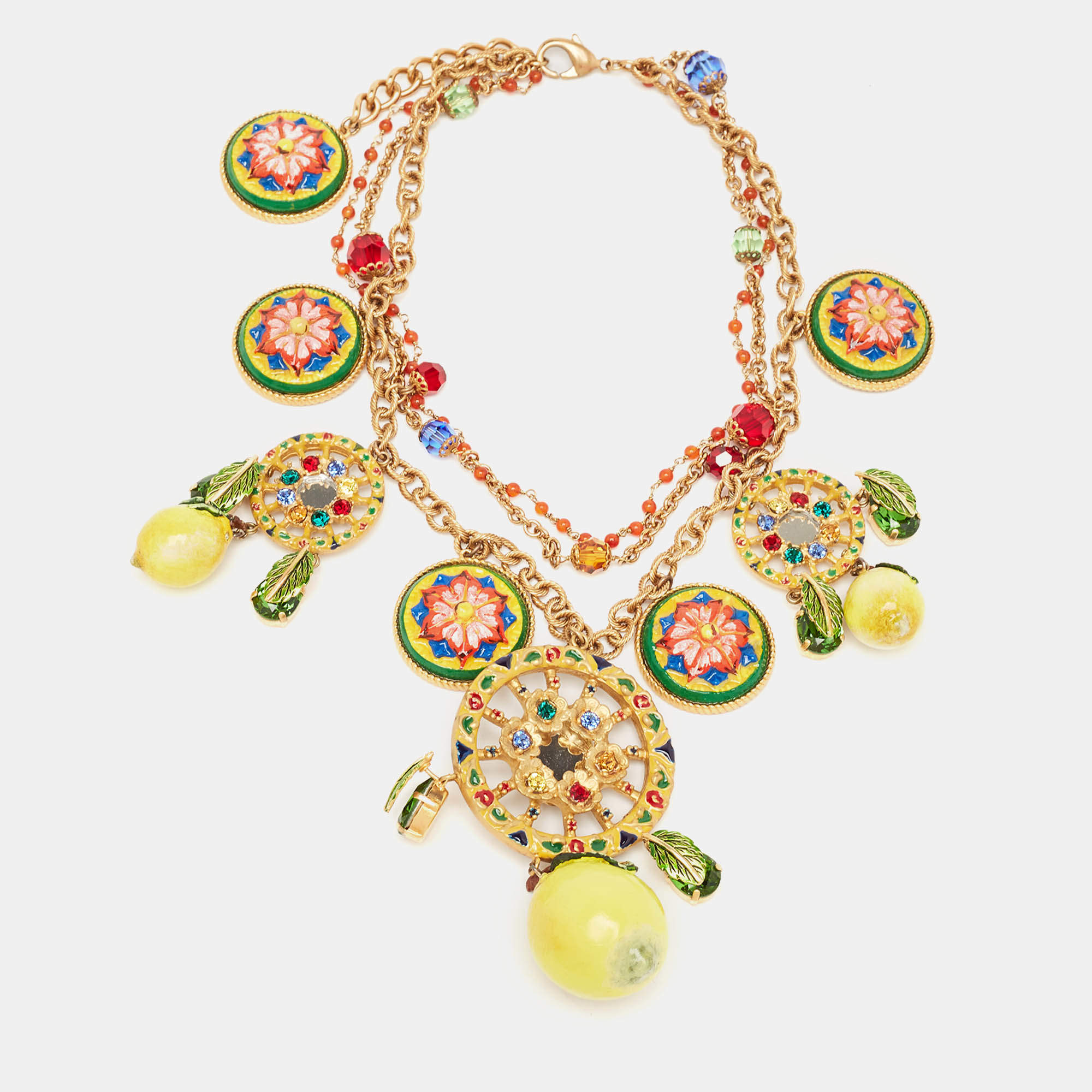 Dolce & Gabbana Multicolor Gold Tone Necklace