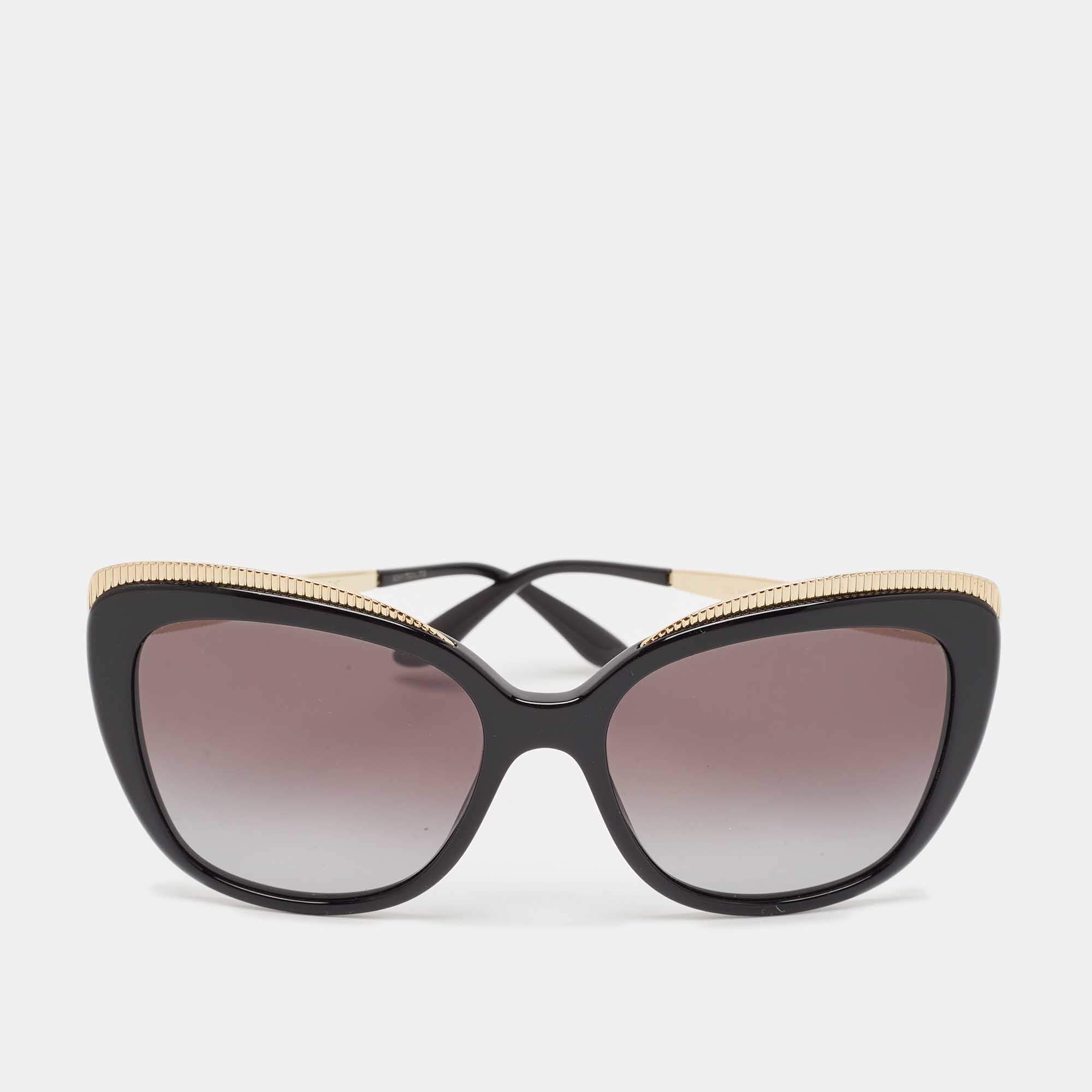 Dolce & Gabbana Black/Gold Gradient DG4332 Butterfly Sunglasses