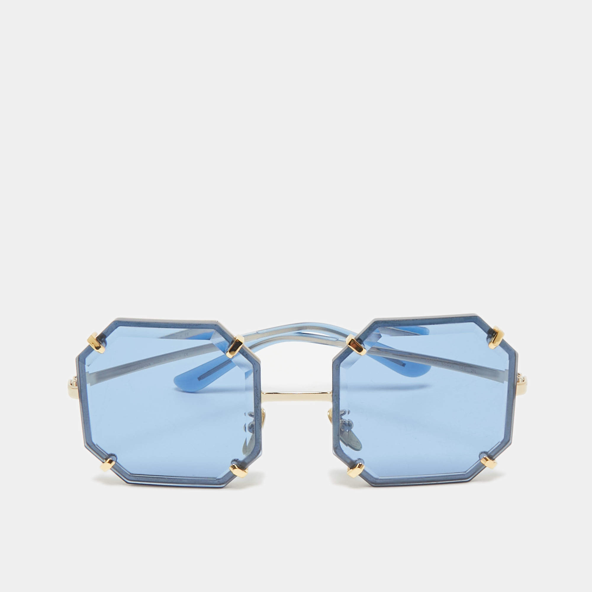 Dolce & Gabbana Blue/Gold Tone DG2216 Square Sunglasses