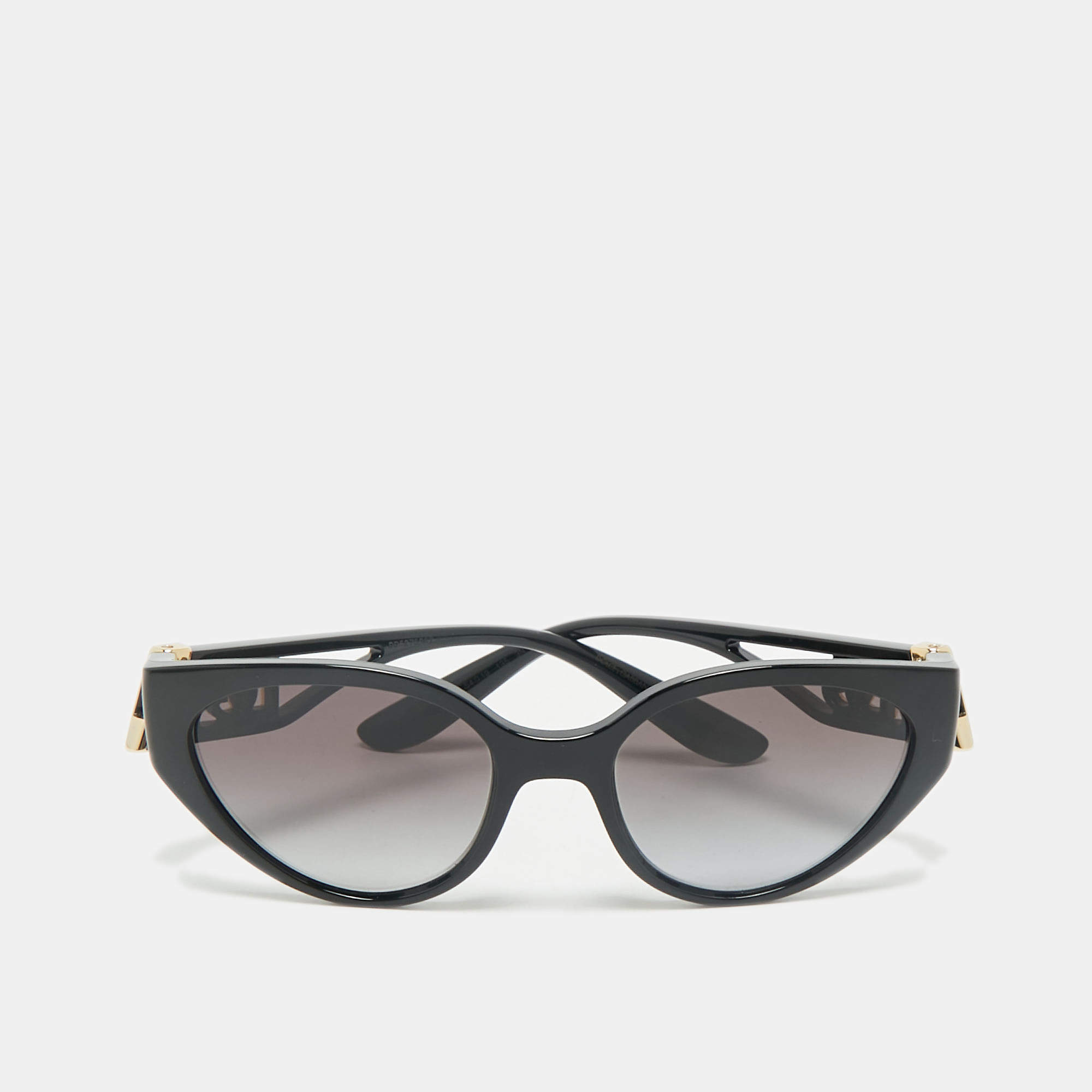 Pre Owned Dolce & Gabbana Black Gradient DG6146 Logo Cat Eye Sunglasses