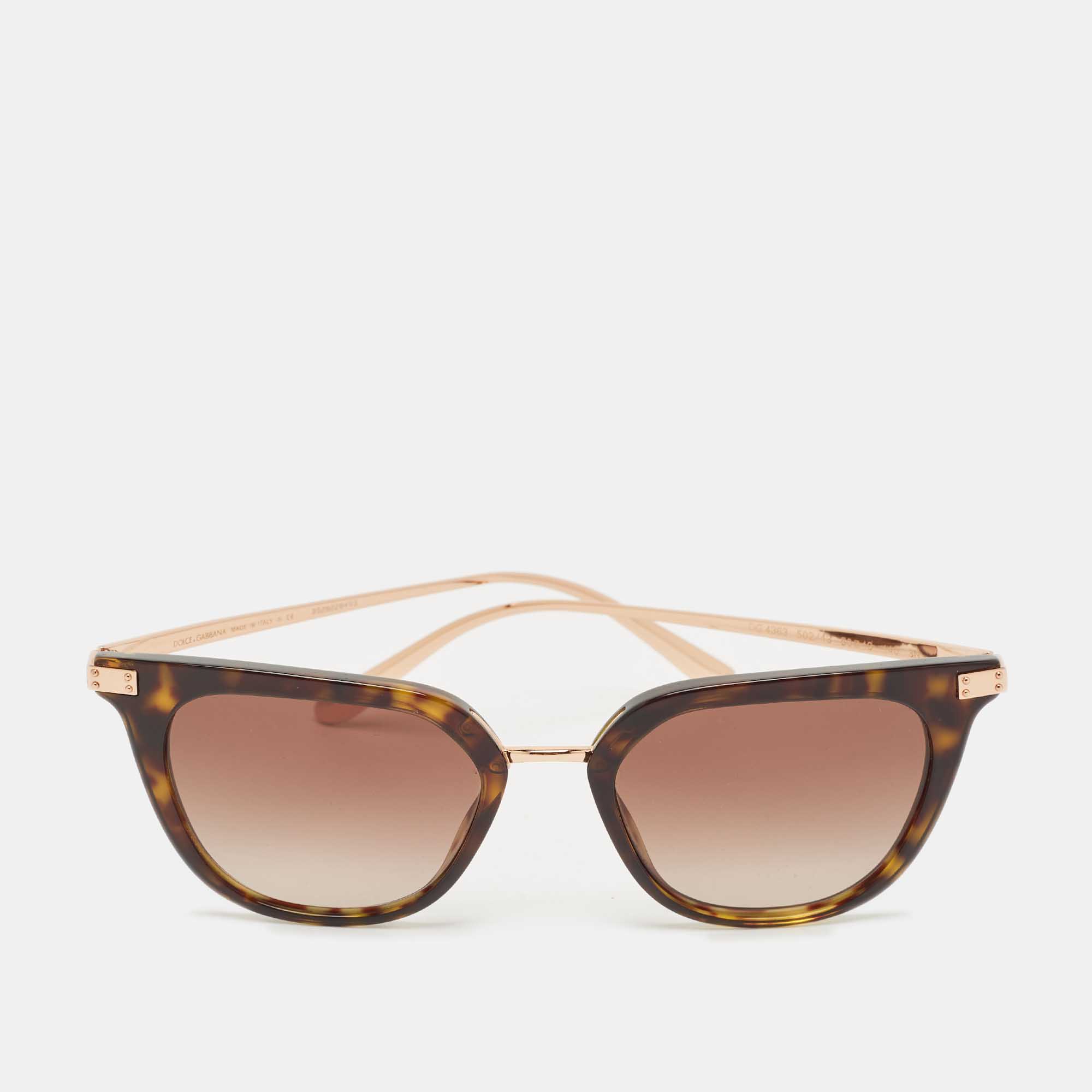 Pre Owned Dolce & Gabbana Tortoise Brown Gradient DG4363 Butterfly Sunglasses