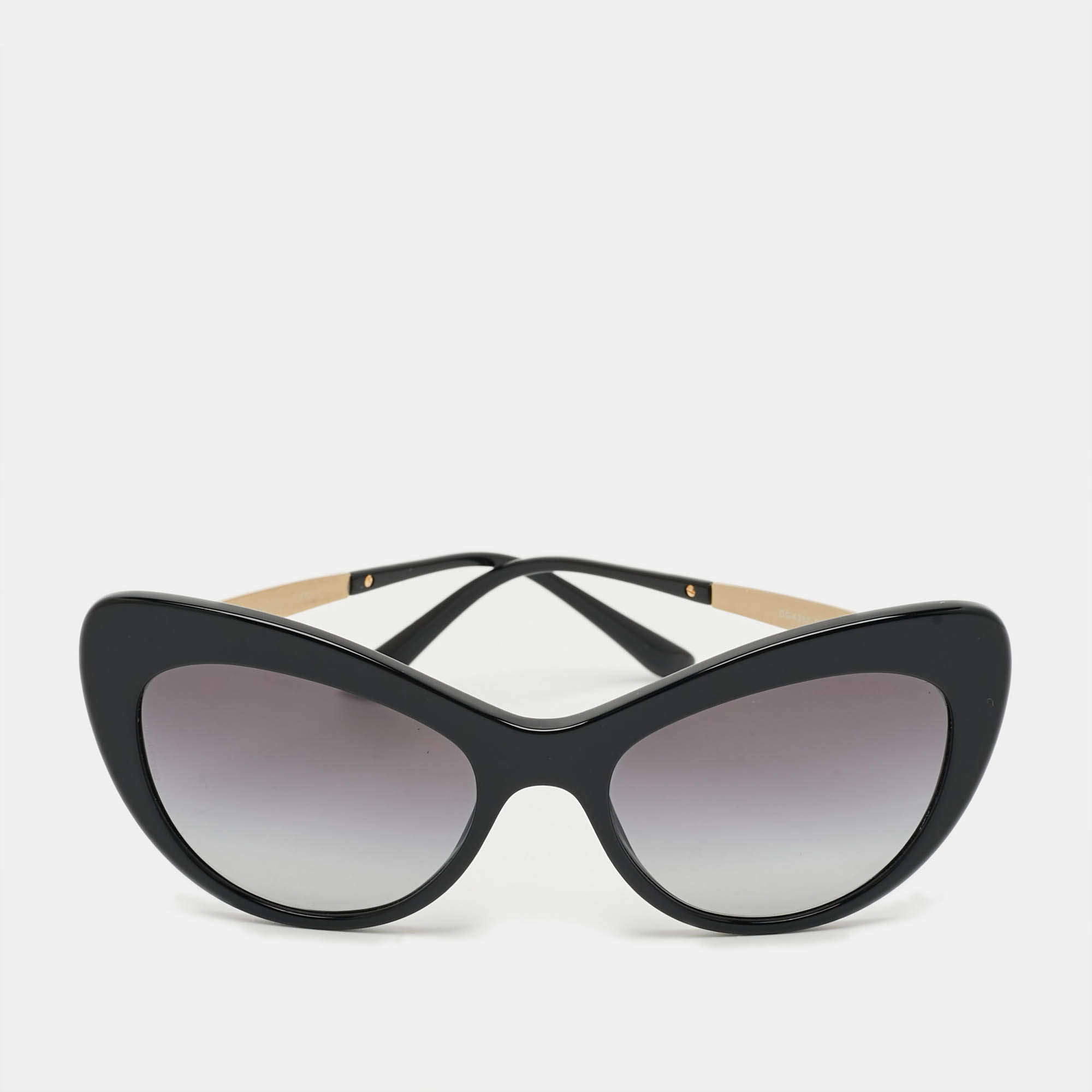 Pre Owned Dolce & Gabbana Black Gradient DG 4307 B Crystal Cat Eye Sunglasses