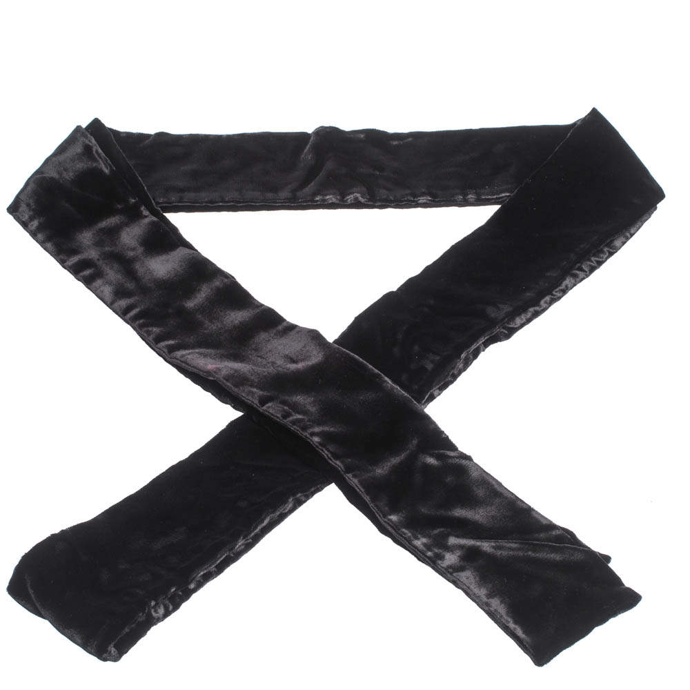 Pre Owned حزام دولتشي آند غابانا قطيفة أسود عريض 