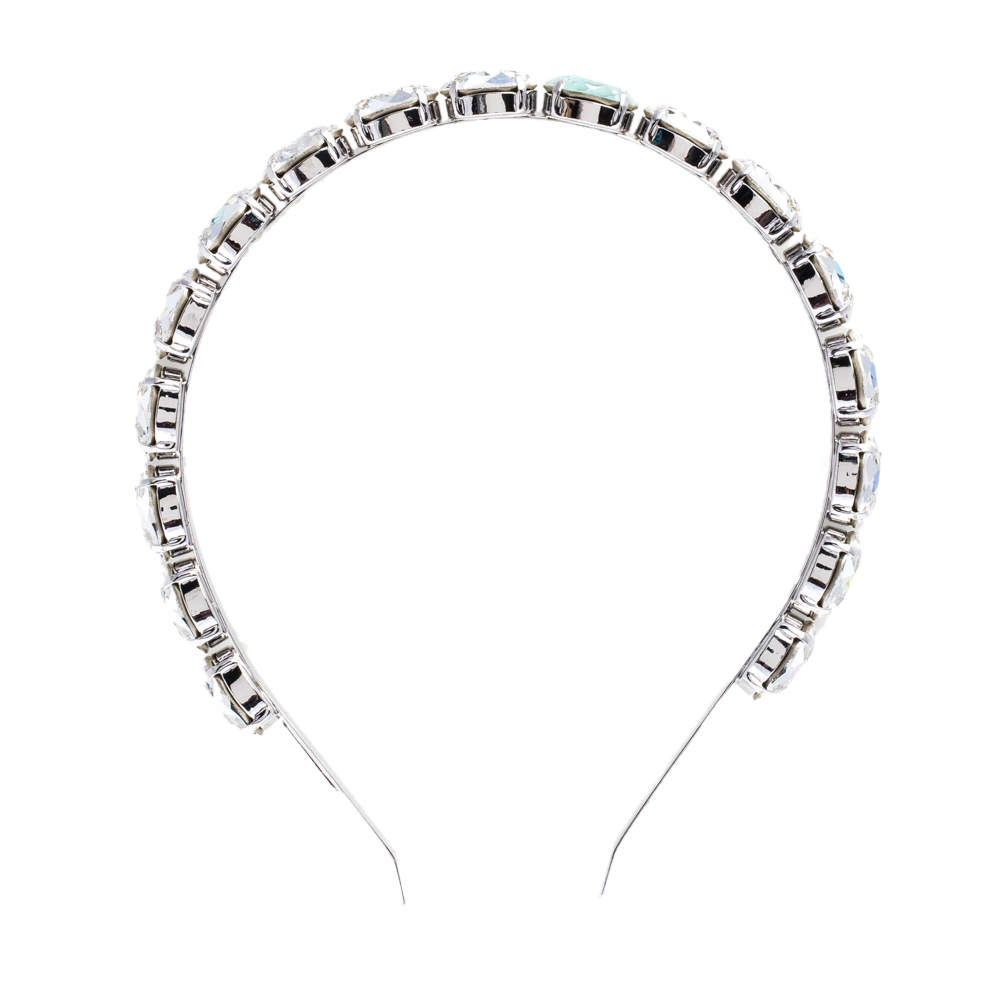Dolce & Gabbana Crystal Embellished Silver Tone Headband