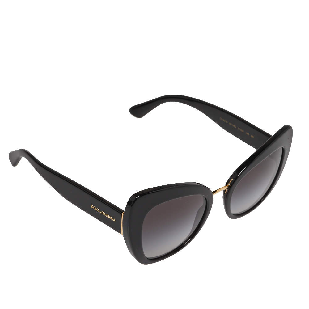 Dolce & Gabbana Black/ Grey Gradient DG4319 Cat- Eye Sunglasses