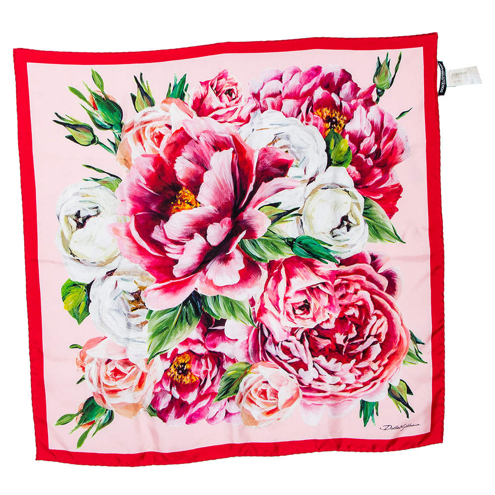 Pre Owned وشاح دولتشي أند غابانا حرير روز وردي مربع