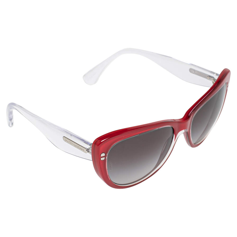 Pre Owned نظارة شمسية دولتشي أند غابانا DG 4221 غرادينت عين قطة أسيتات شفاف/أحمر 