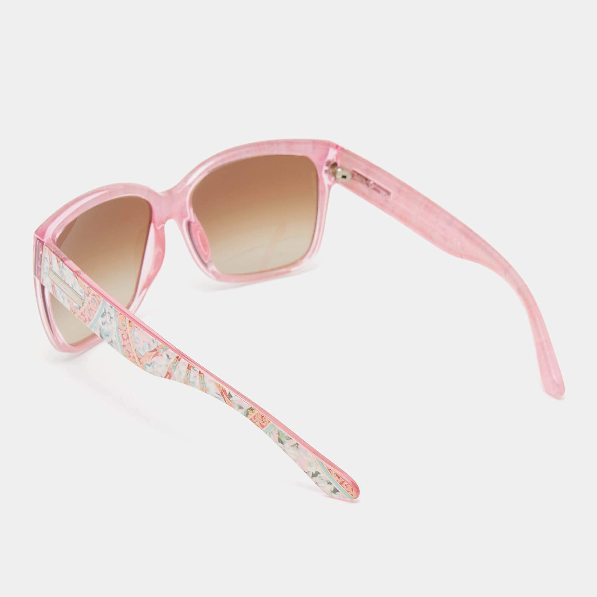 Pre Owned Dolce & Gabbana Pink/ Brown Gradient DG6063 Square Sunglasses