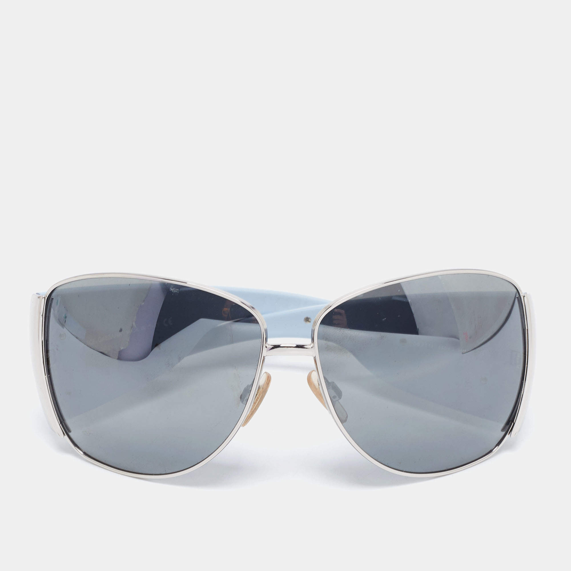 مملوكة مسبقًا نظارة شمسية DG 2014 كبيرة الحجم فضي/أزرق
