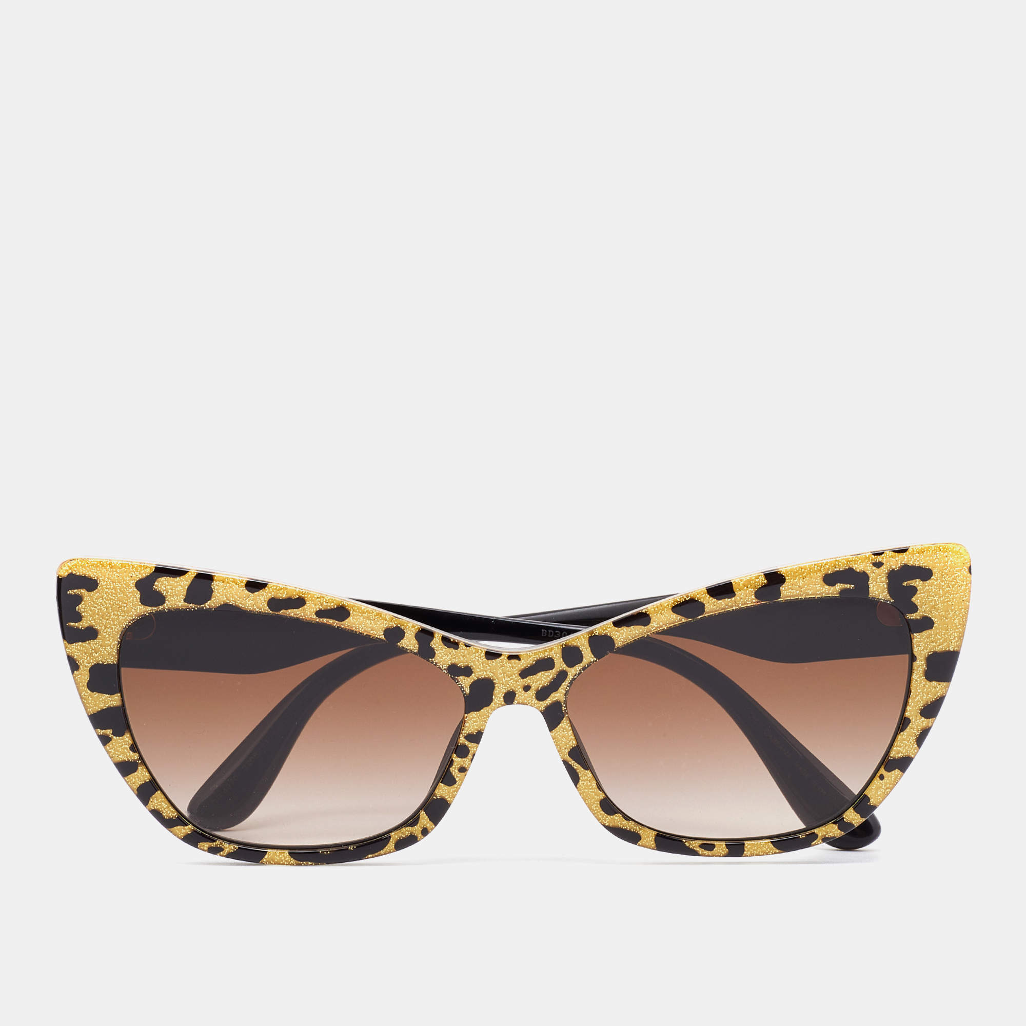 Pre Owned Dolce & Gabbana Leo Glitter/Brown Gradient DG4370 Cat-Eye Sunglasses