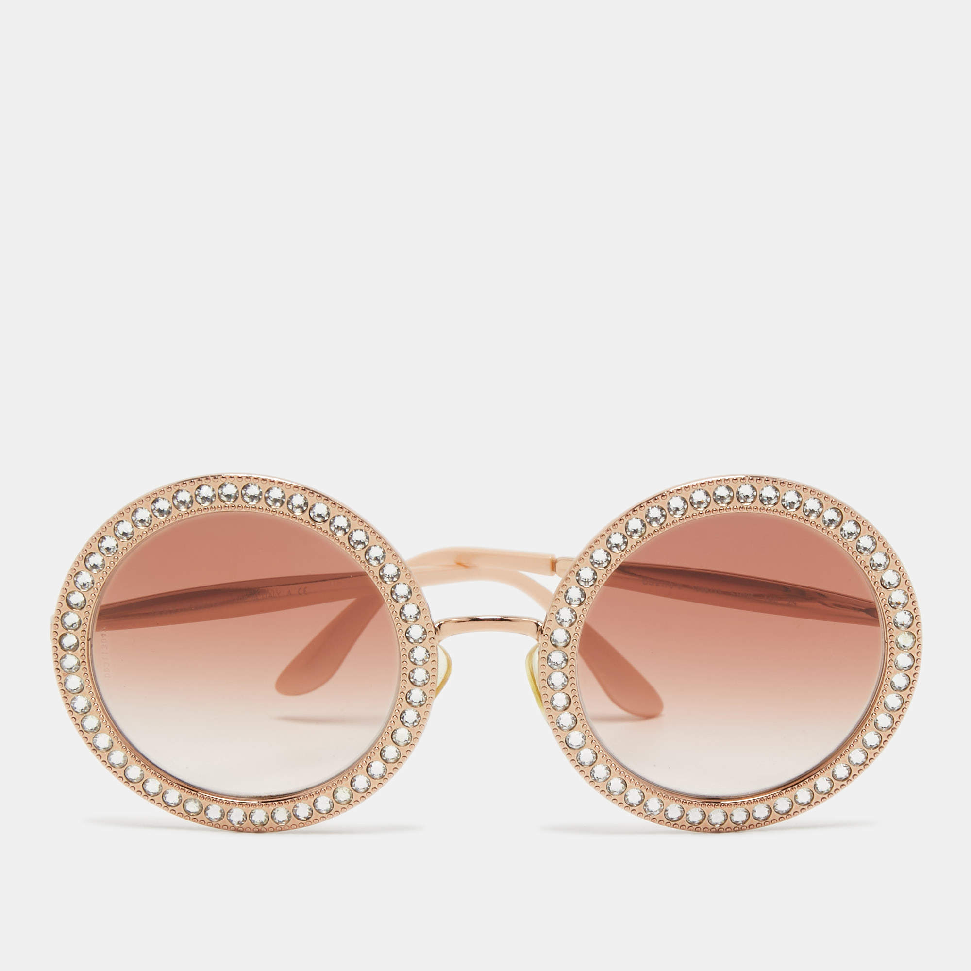Dolce & Gabbana Eyewear Dolce Embellished Crystal Pilot Sunglasses