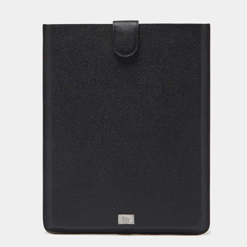 Pre Owned Dolce & Gabbana Black Leather IPad P2 Case