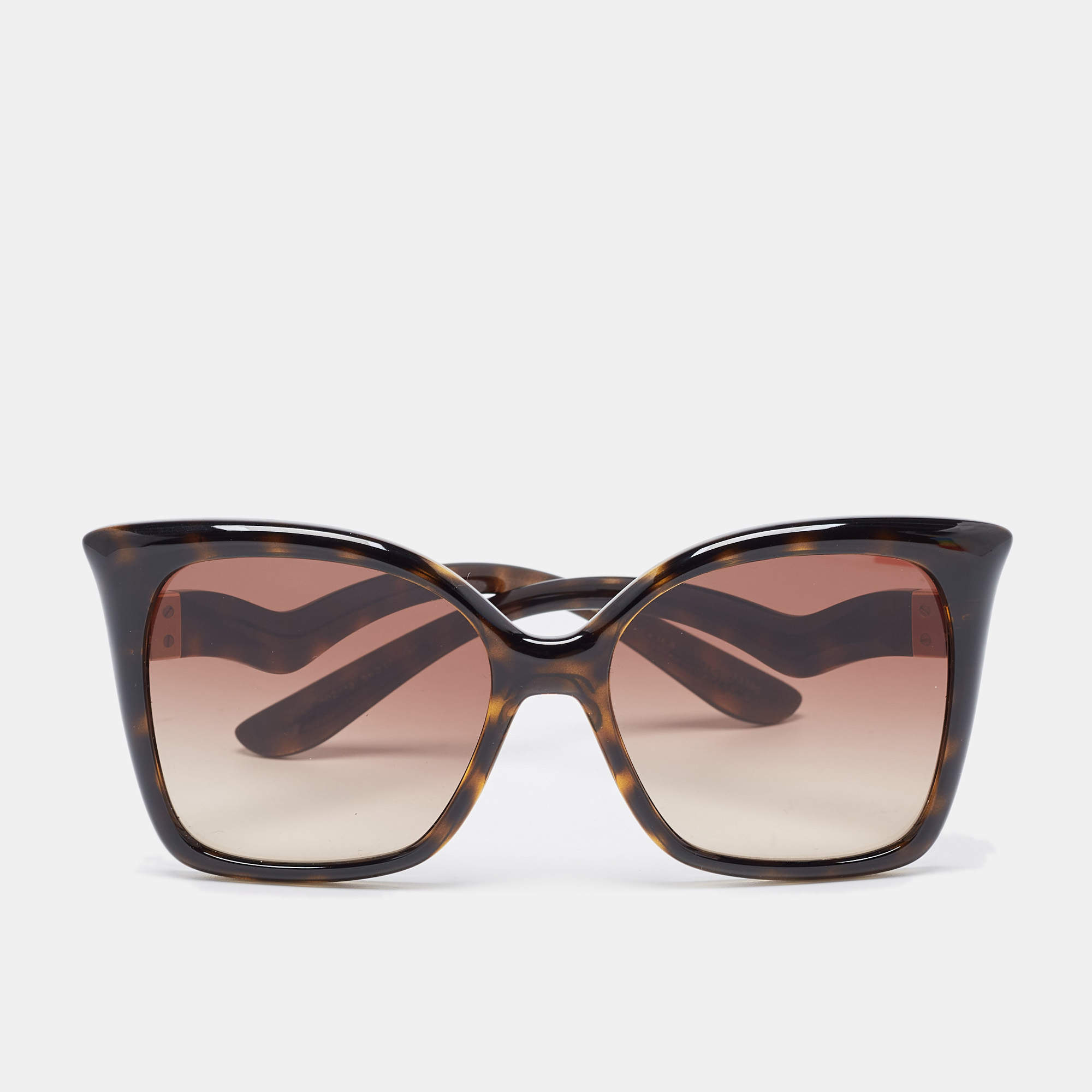 Pre Owned Dolce & Gabbana Brown Tortoise Gradient DG6168 Butterfly Sunglasses