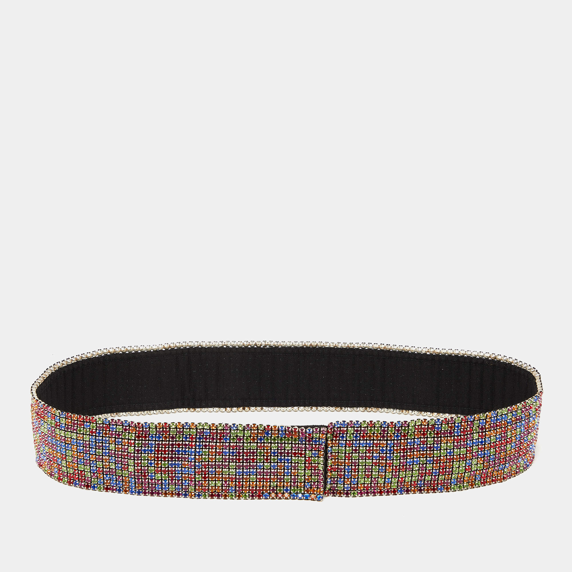 Pre Owned Dolce & Gabbana Multicolor Crystals Embellished Waist Belt