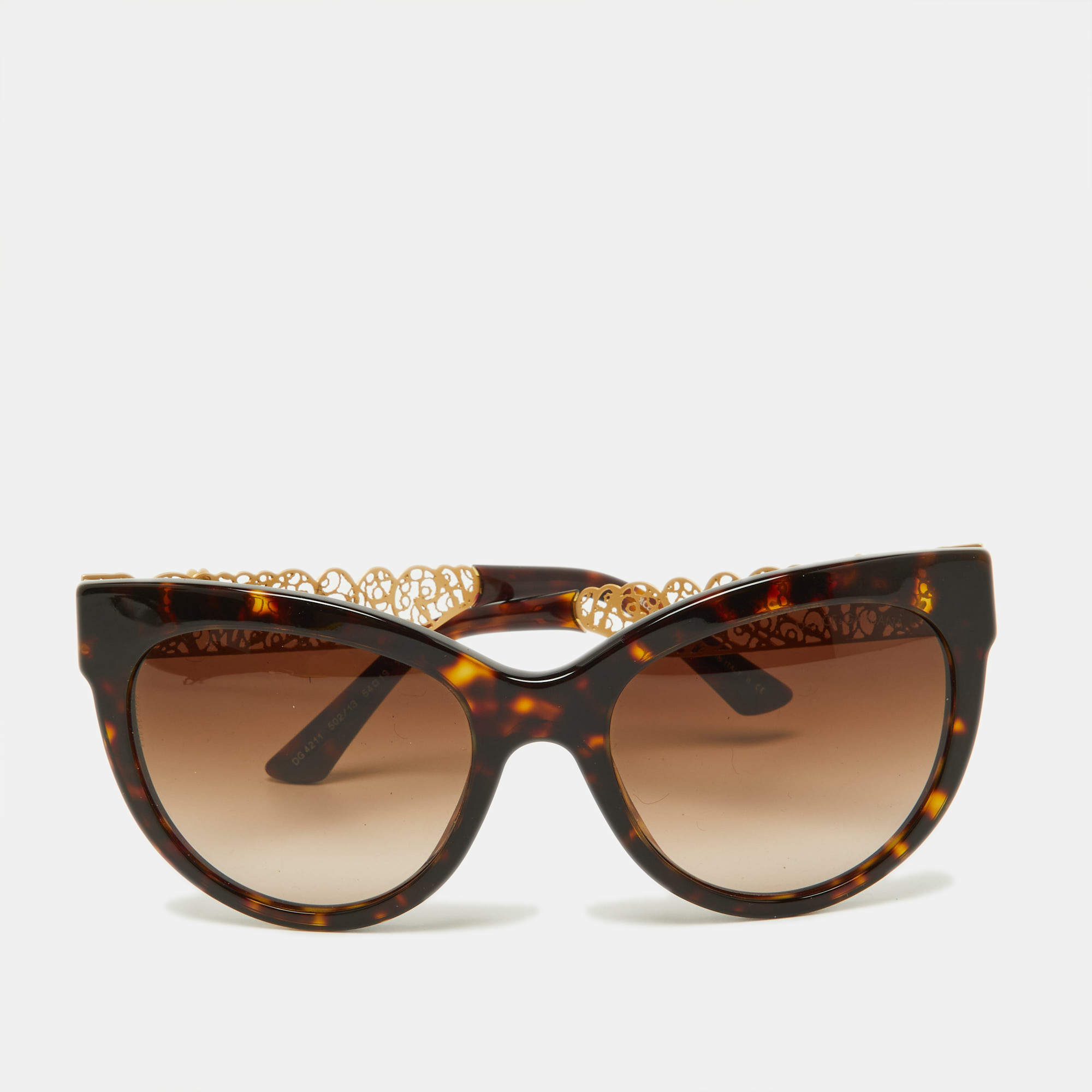 Dolce & Gabbana Brown Havana/Brown Gradient DG4211 Filigrana Cat-Eye Sunglasses