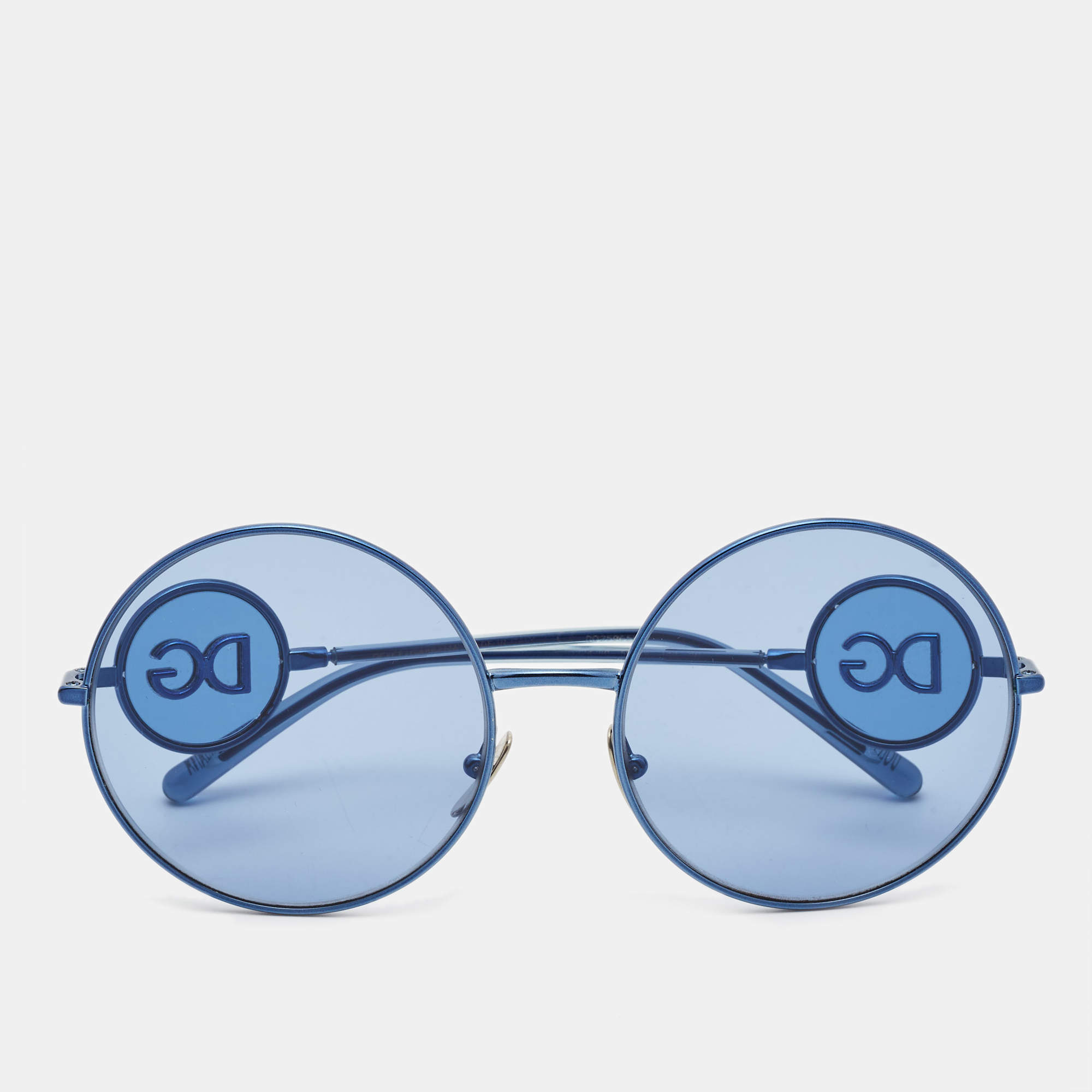 Pre Owned Dolce & Gabbana Blue Sicilian Sweet Round Sunglasses