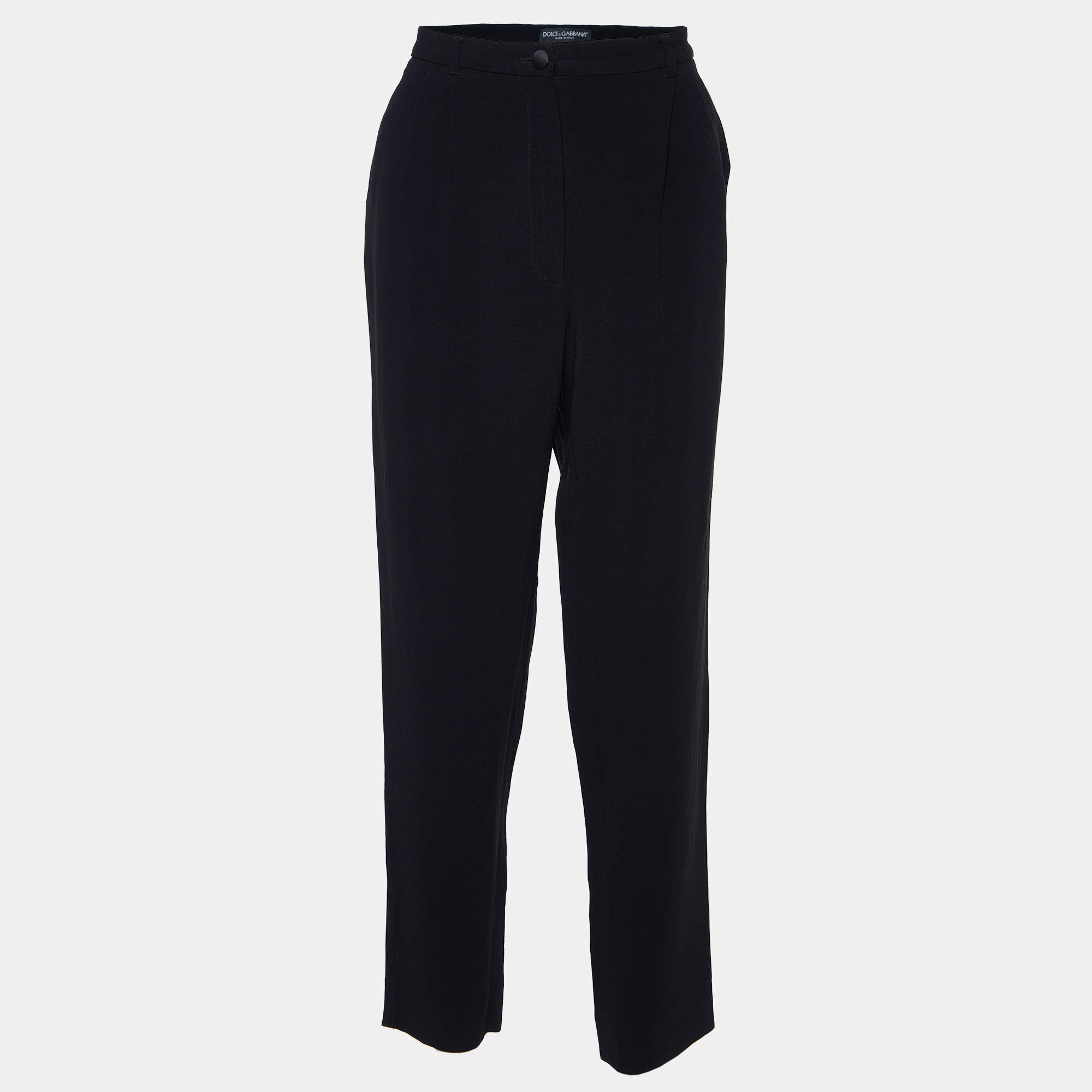 Dolce & Gabbana Black Crepe Trousers L