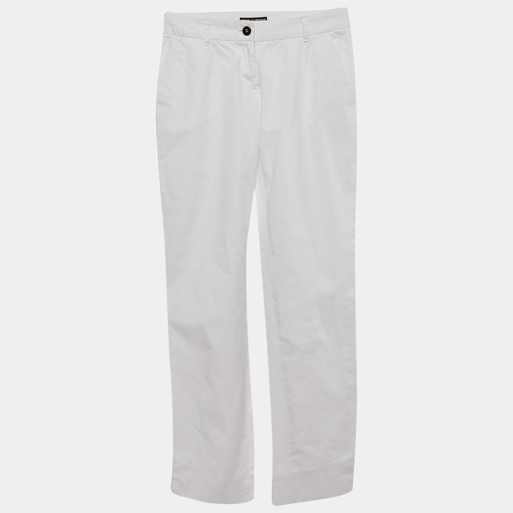 Dolce & Gabbana White Cotton Skinny Pants XS