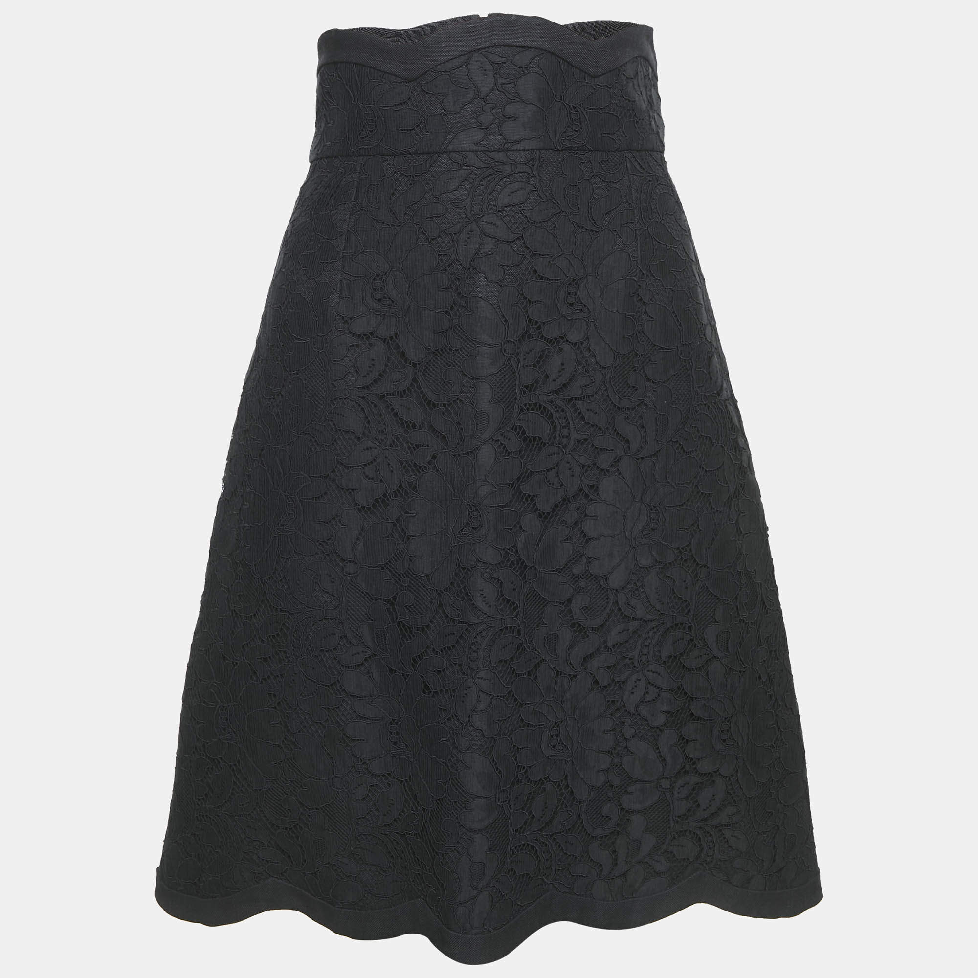 Dolce & Gabbana Black Lace Pencil Skirt M