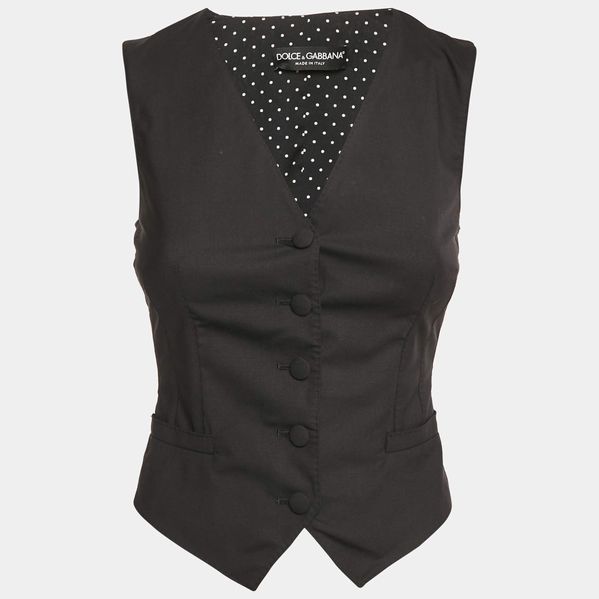Dolce & Gabbana Black Wool Waist Coat XS