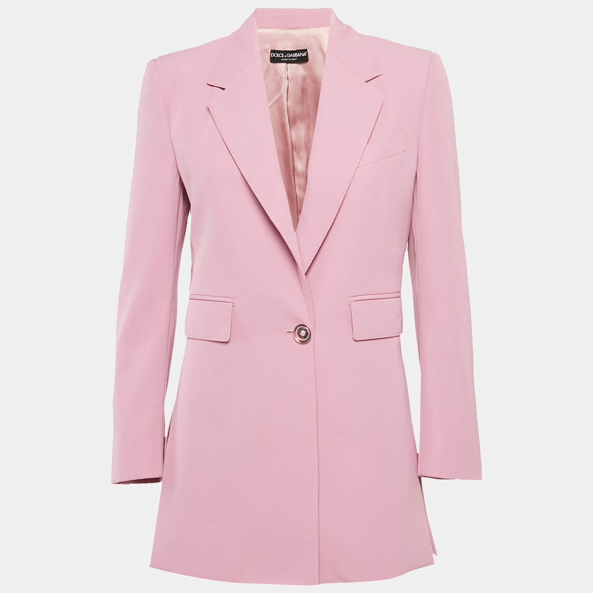 Dolce & Gabbana Pink Gabardine Tailored Blazer XS