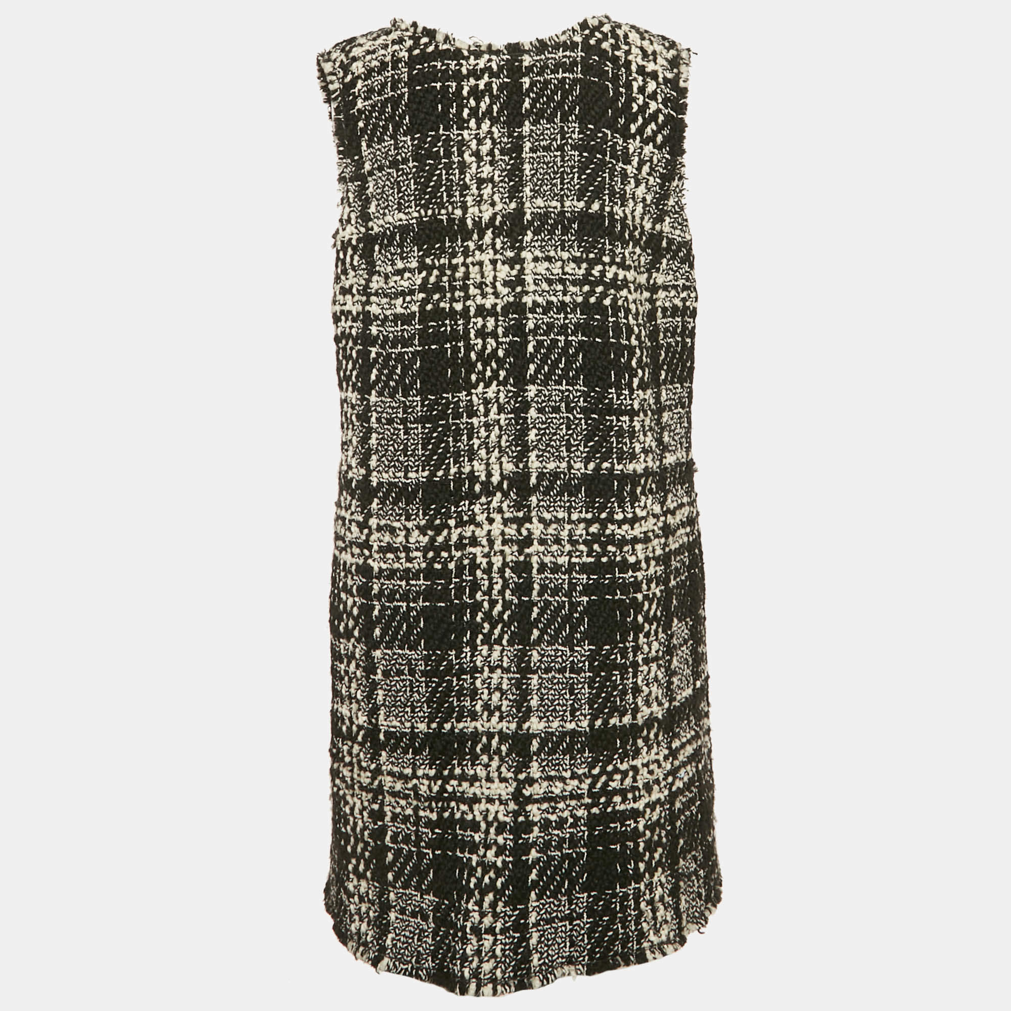 Dolce & Gabbana Black Tweed Shift Dress M