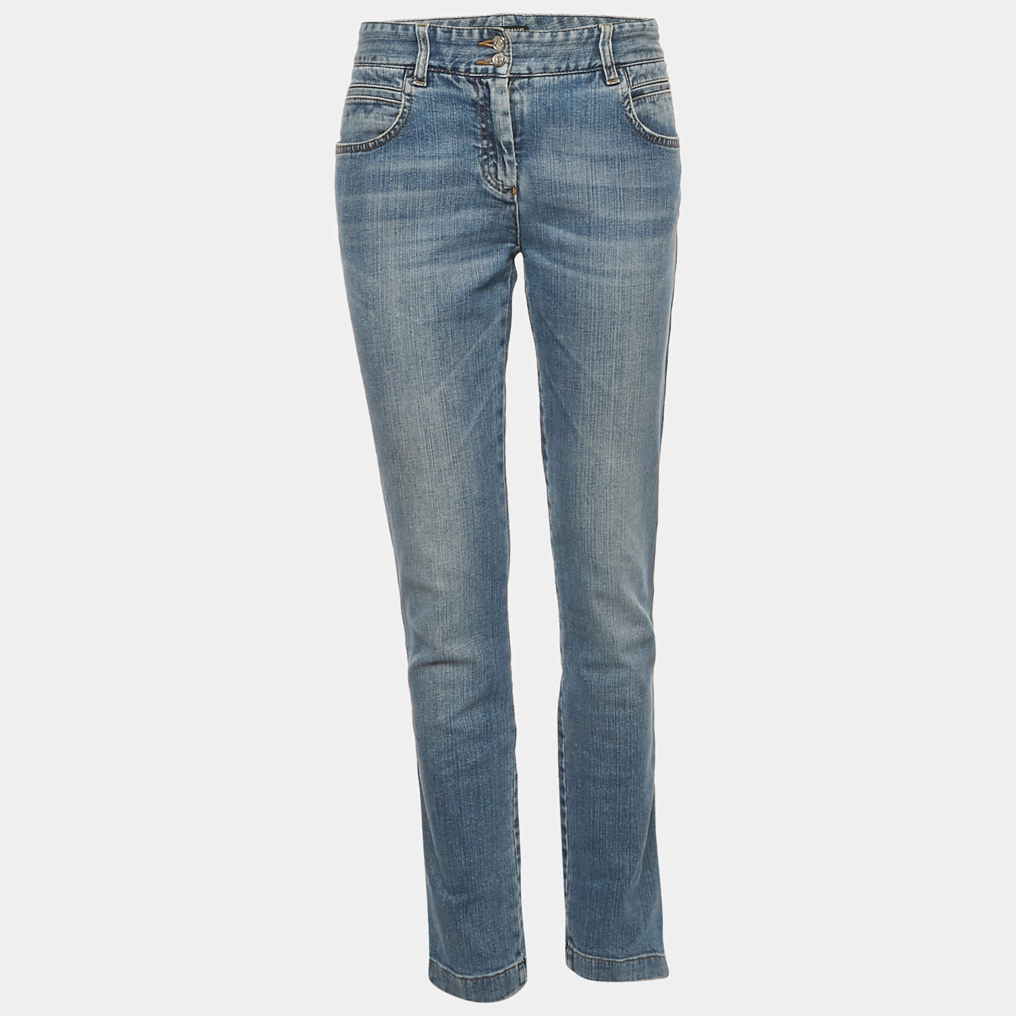 Pre Owned Dolce & Gabbana Blue Faded Denim Jeans M Waist 32"