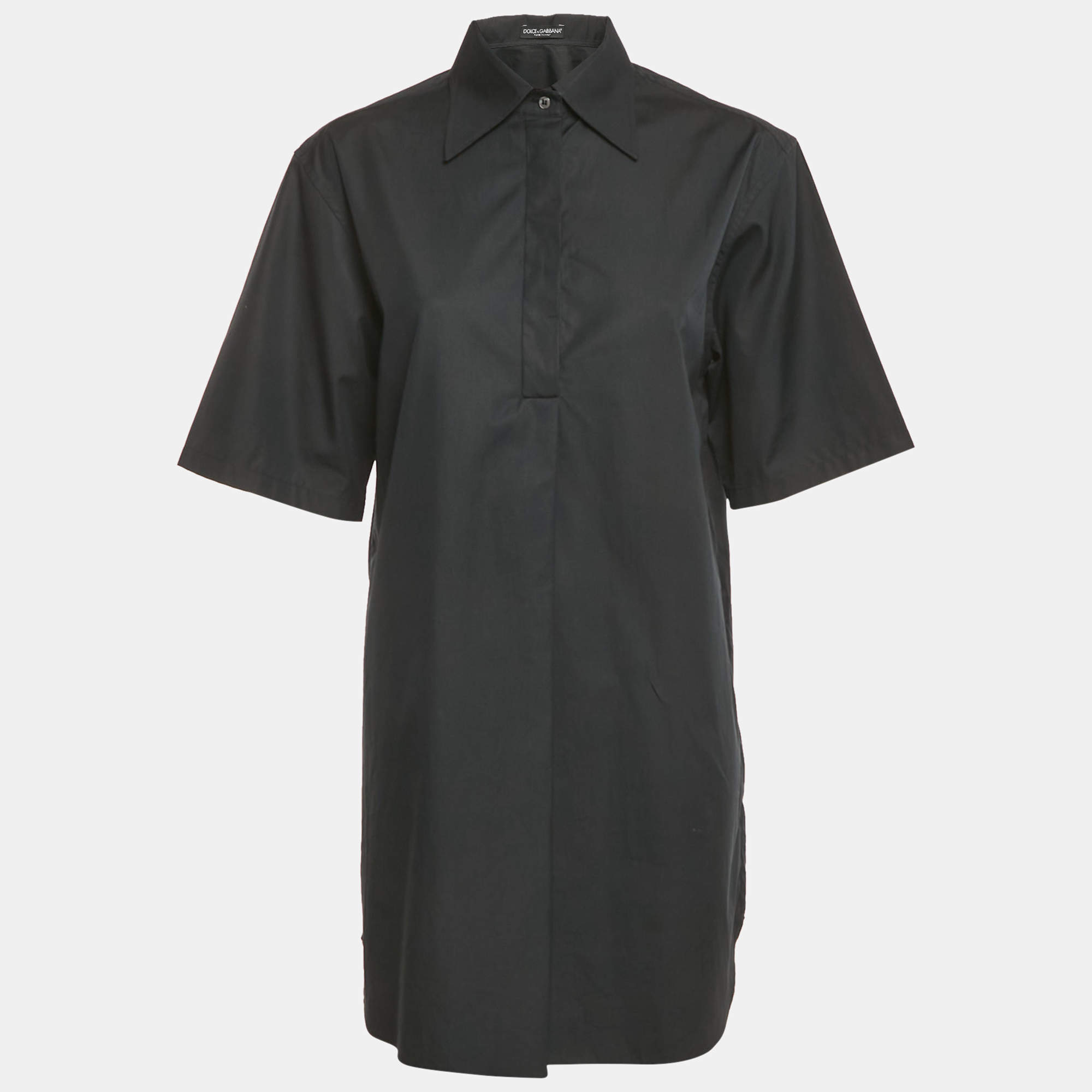 Pre Owned Dolce & Gabbana Black Cotton Oversize Tunic S 