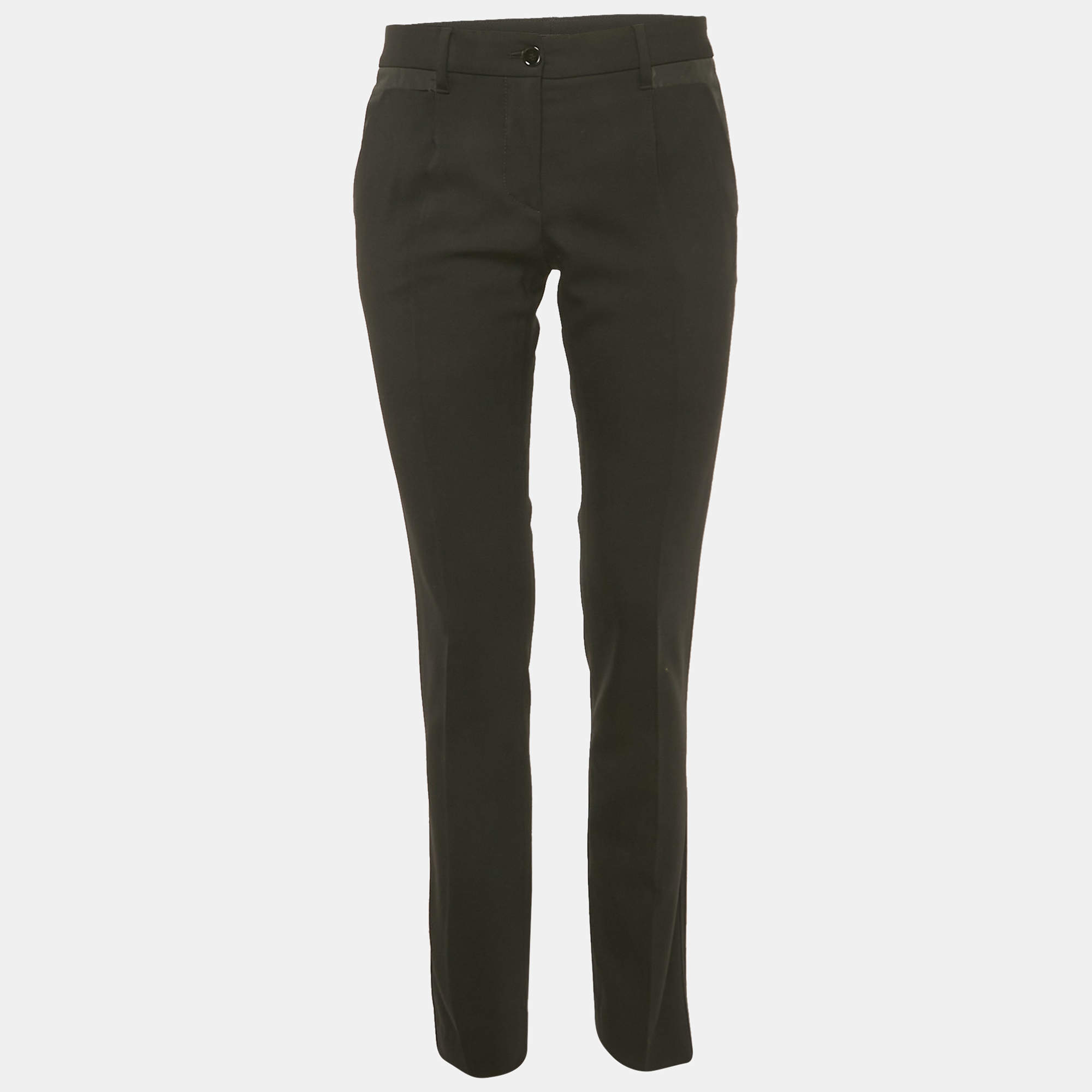 Pre Owned Dolce & Gabbana Black Wool Blend Formal Trousers S