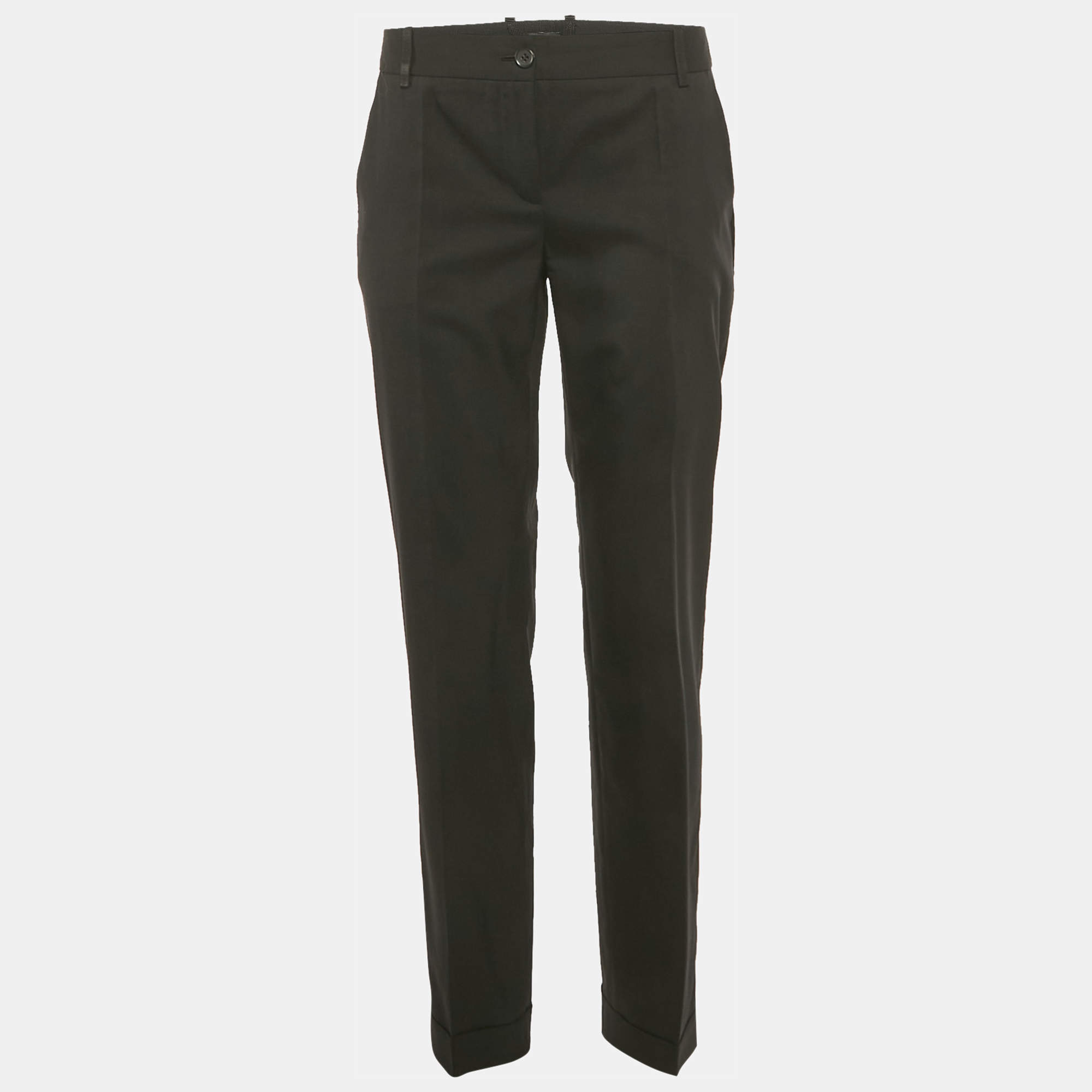 Pre Owned D&G Black Wool Formal Trousers S 