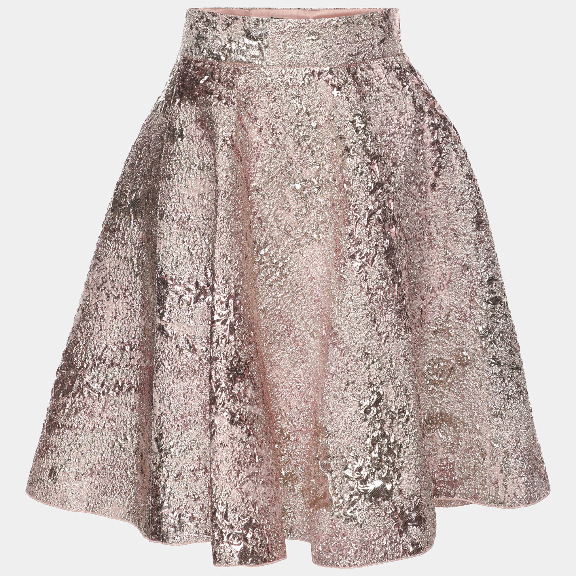 Pre Owned Dolce & Gabbana Metallic Lurex Mini Skirt 