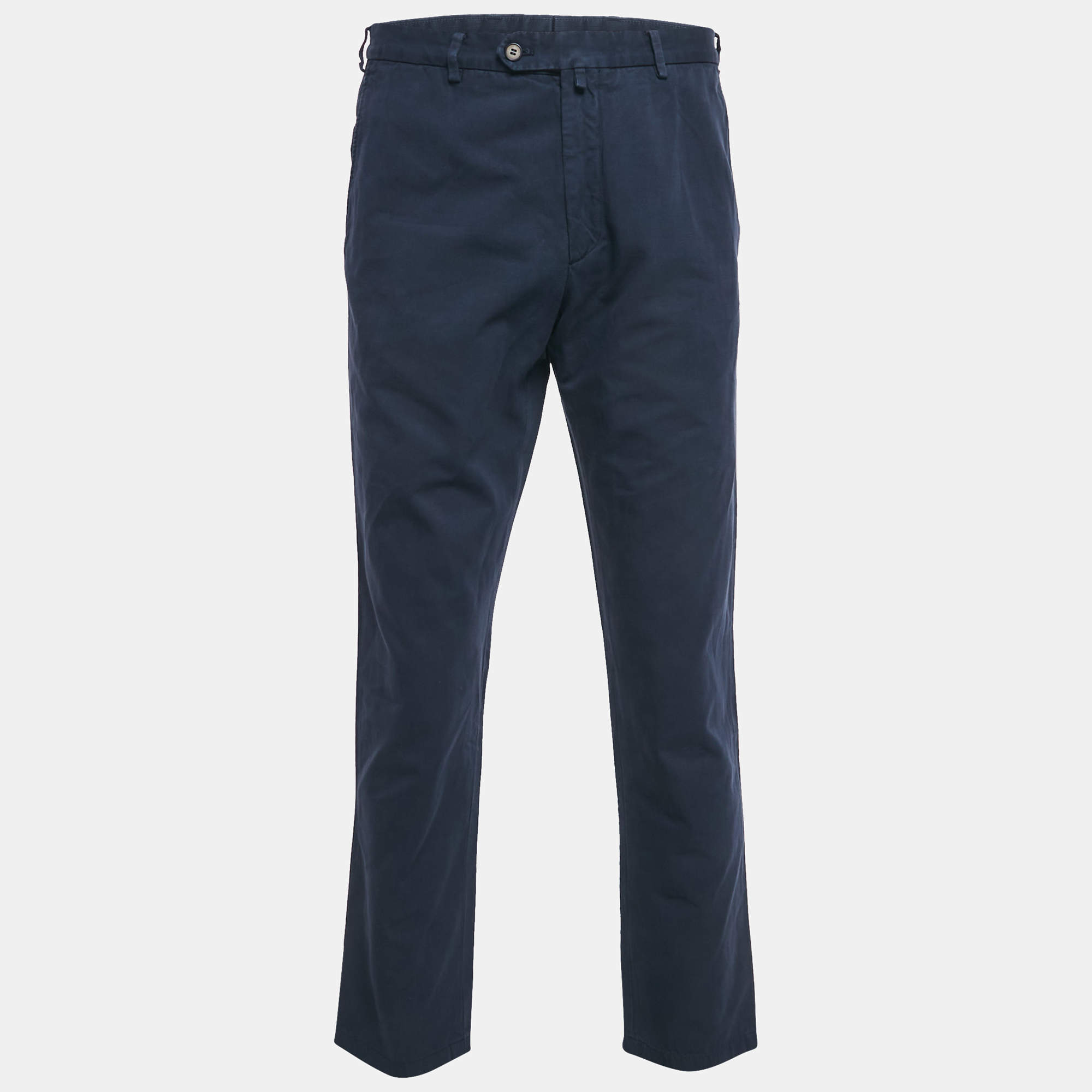 Pre Owned بنطلون دولتشي آند غابانا قطن أزرق رسمي مقاس ضخم - إكس إكس لارج