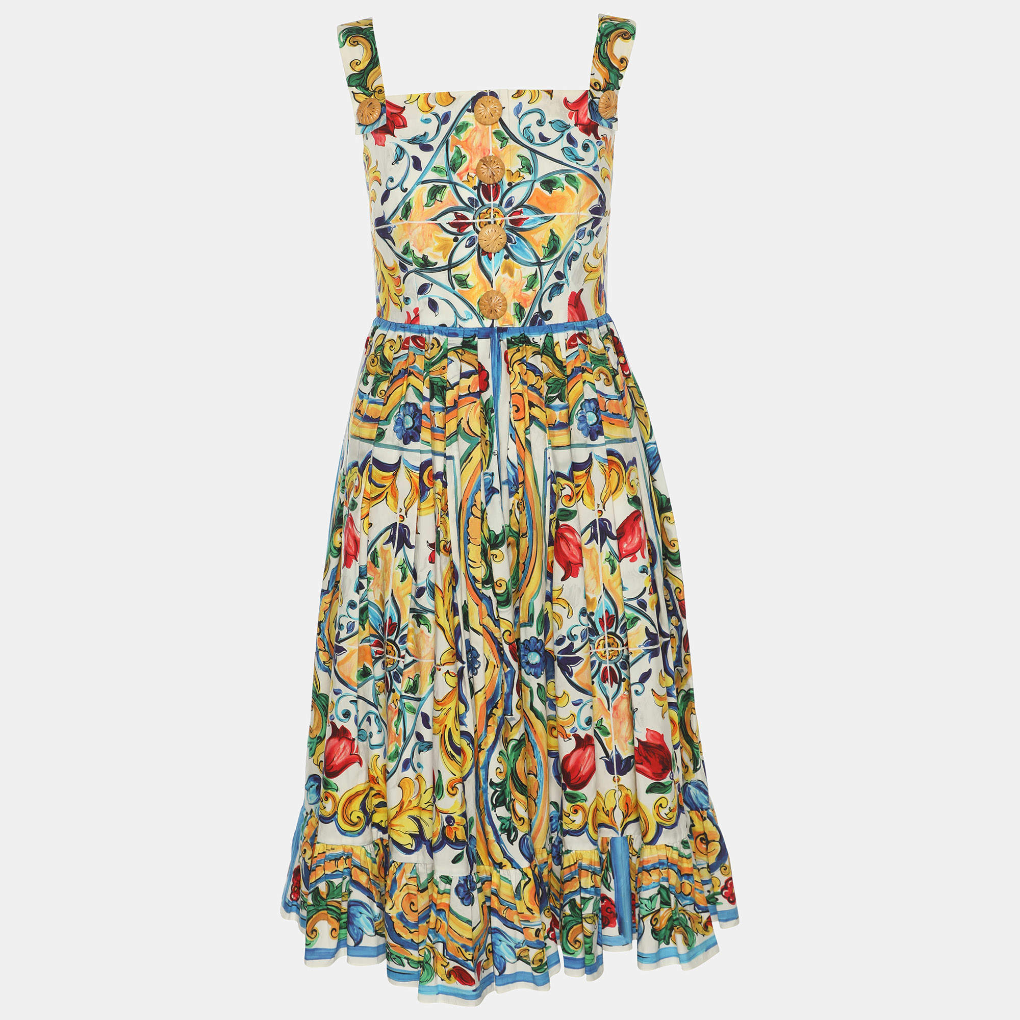 Pre Owned Dolce & Gabbana Multicolor Printed Sleeveless Dress S