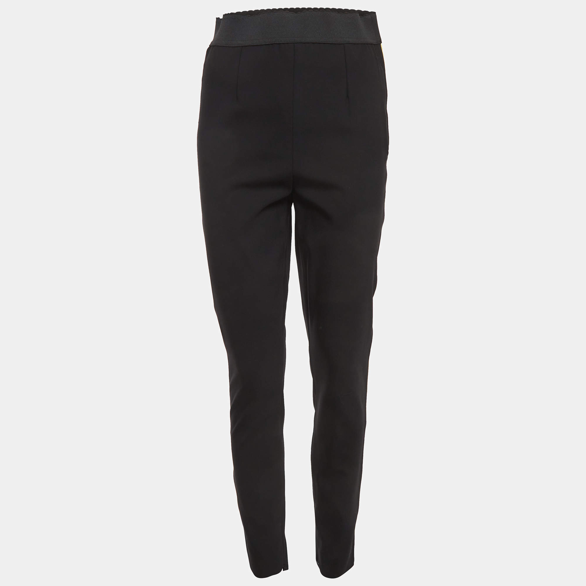 Pre Owned Dolce & Gabbana Black Crepe Skinny Trousers S