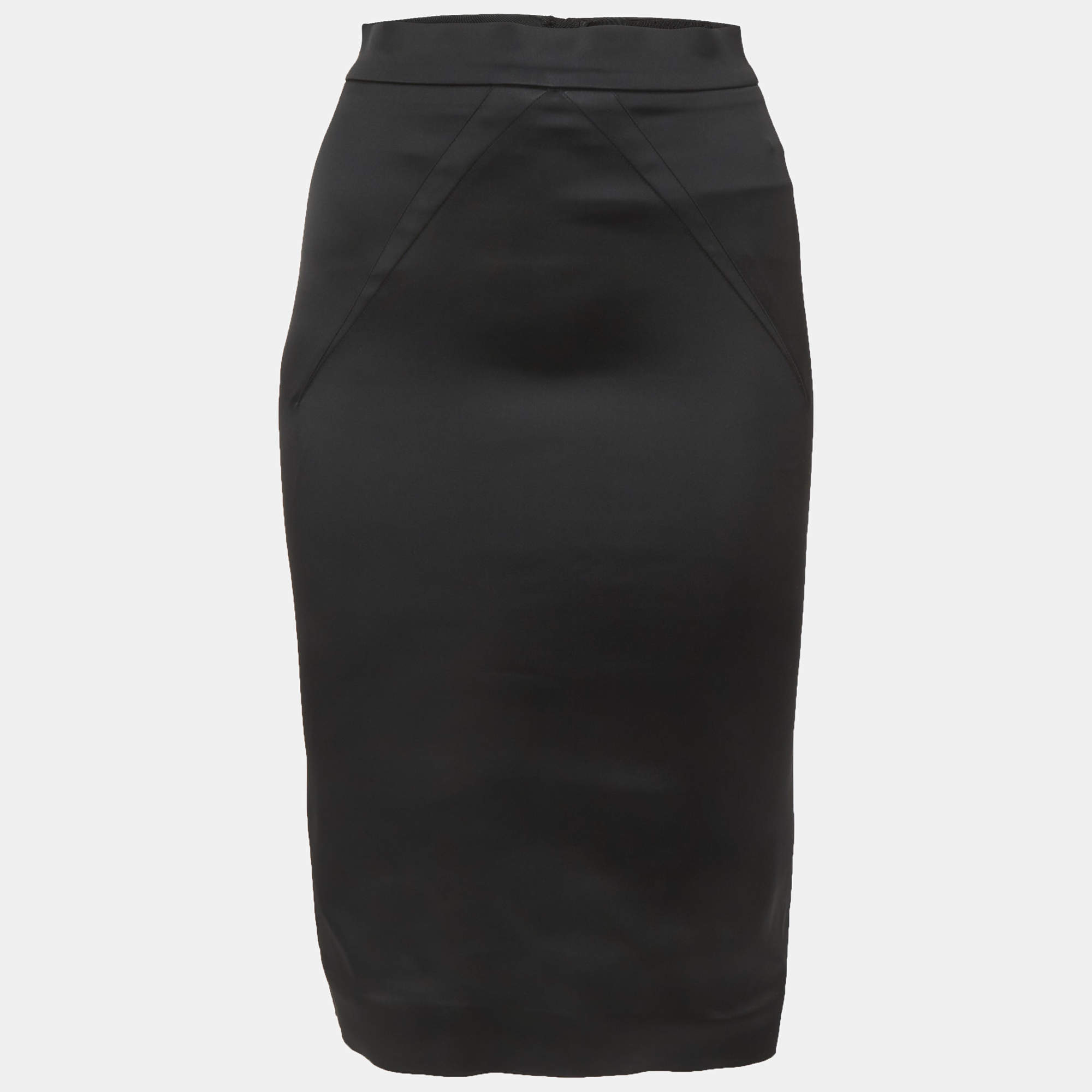 Pre Owned D&G Black Satin Pencil Skirt S